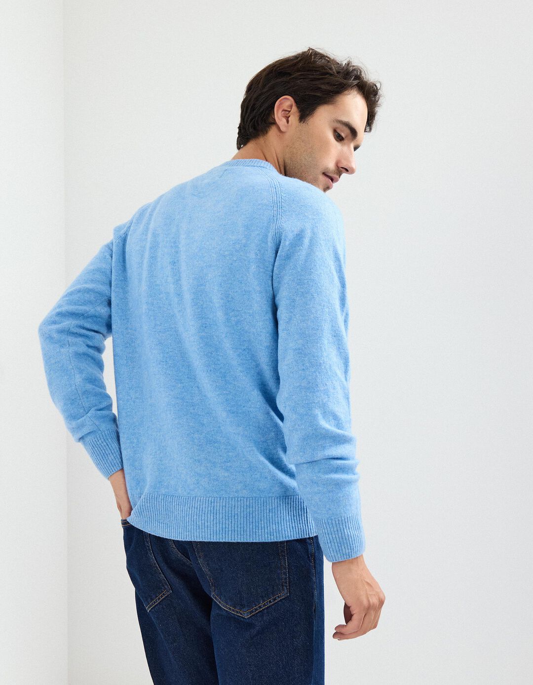 Camisola de Malha, Homem, Azul Claro