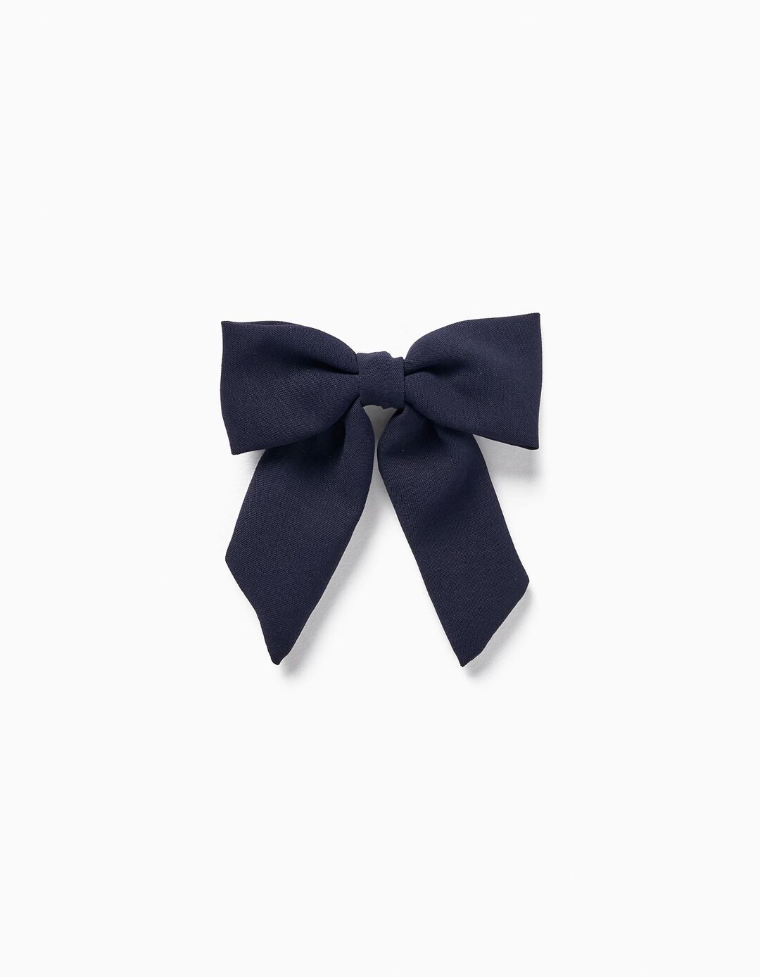 Fabric Hair Clip with Bow for Girls, Dark Blue