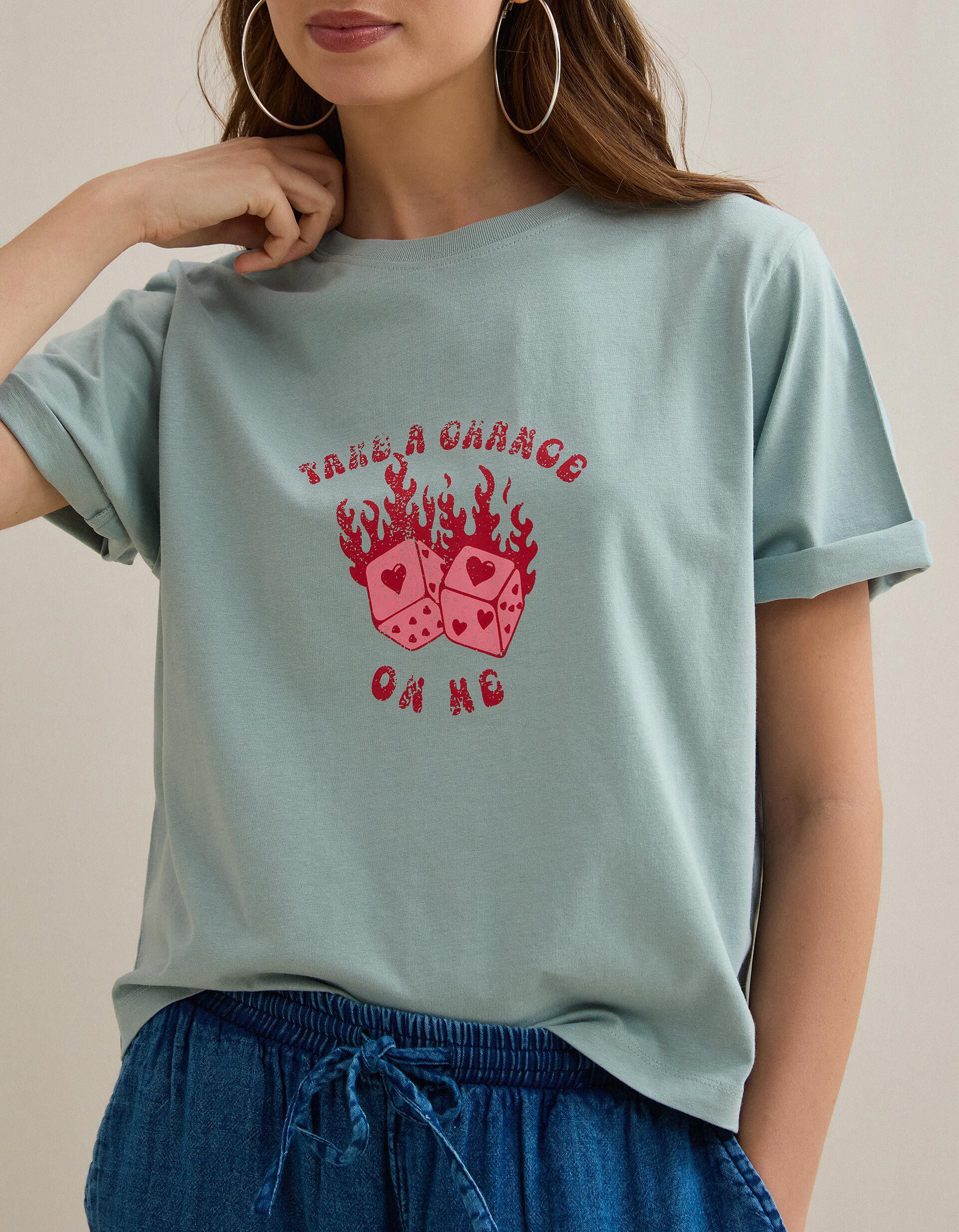 Comprar Online T-shirt Estampada, Mulher, Azul