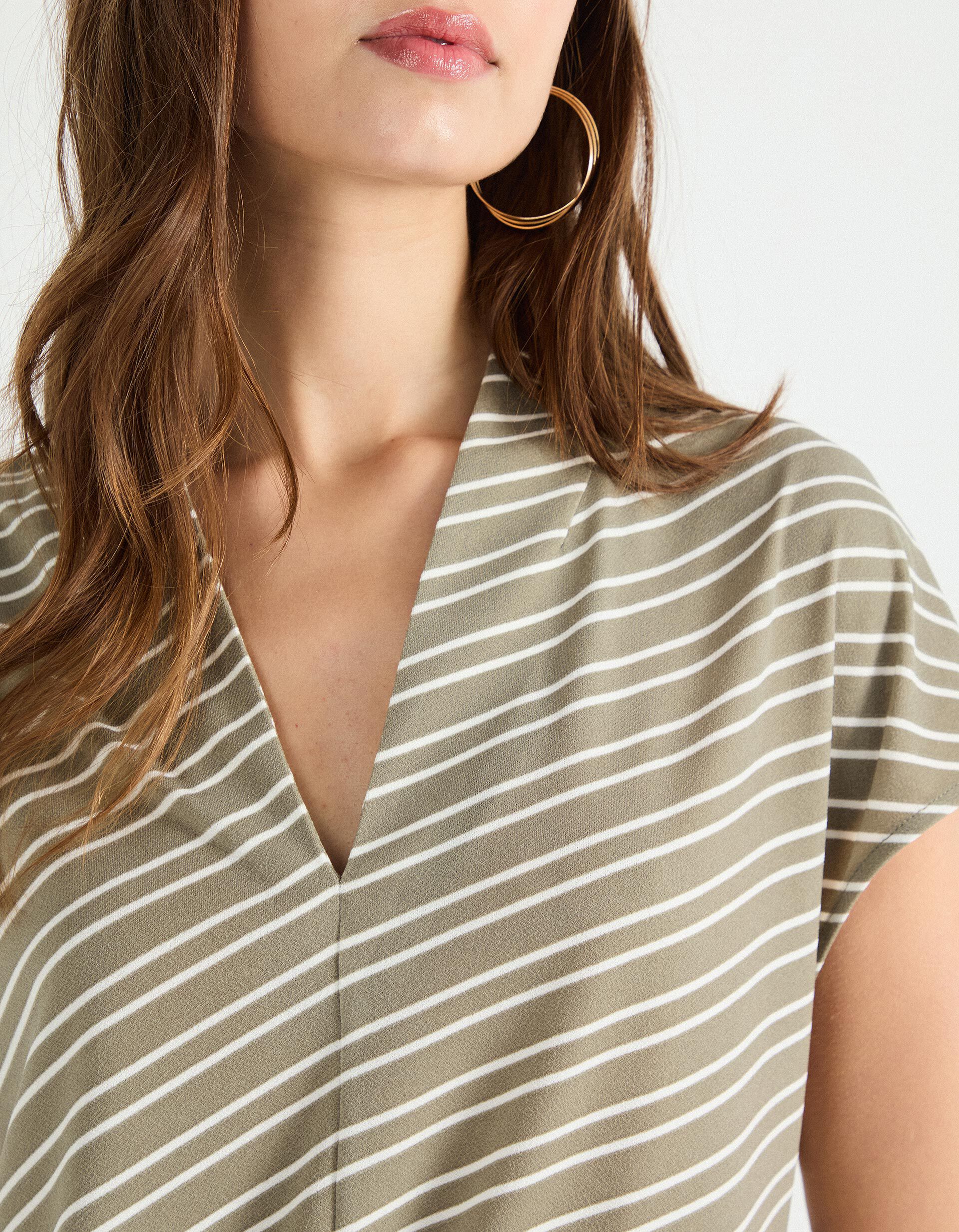 Comprar Online Blusa com Riscas, Mulher, Verde Escuro