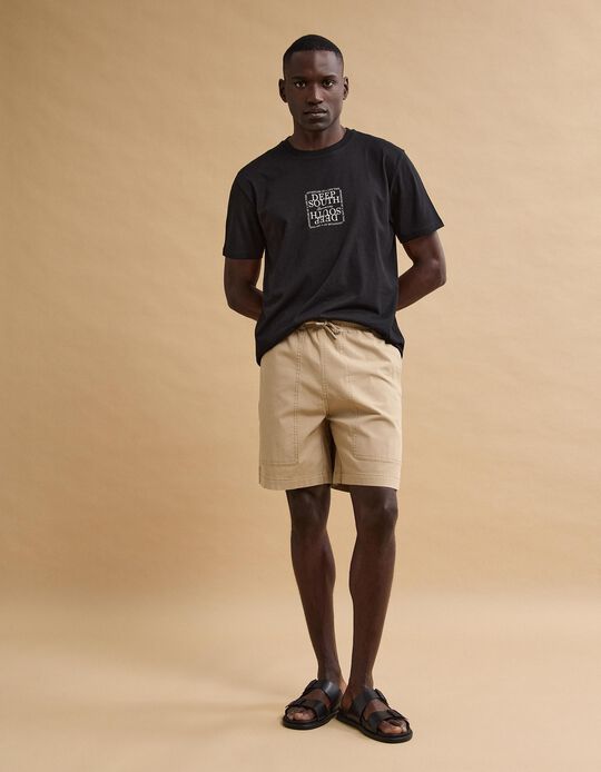 Comprar Online T-shirt Jersey Estampada, Homem, Preto