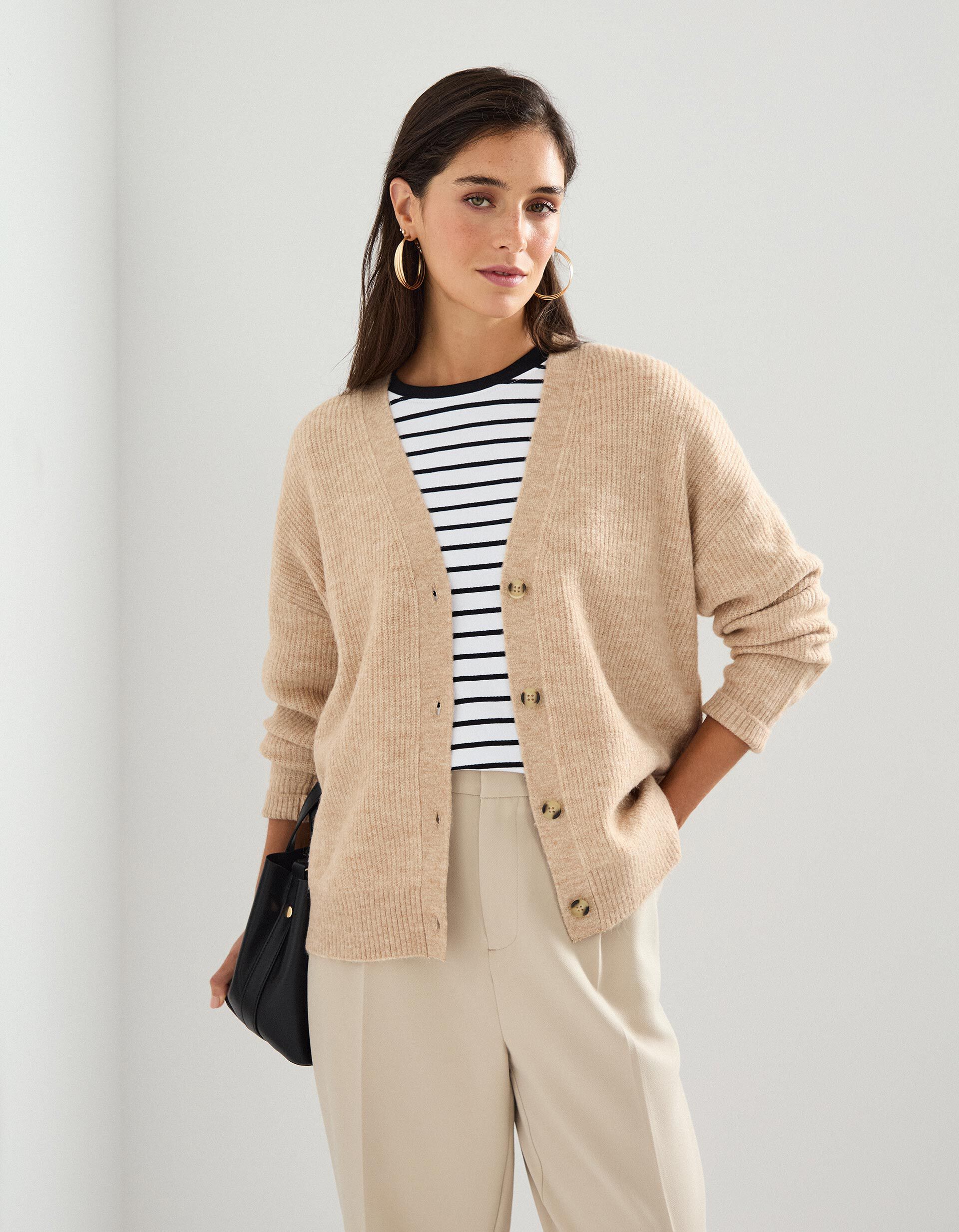 Comprar Online Casaco de Malha, Mulher, Bege 