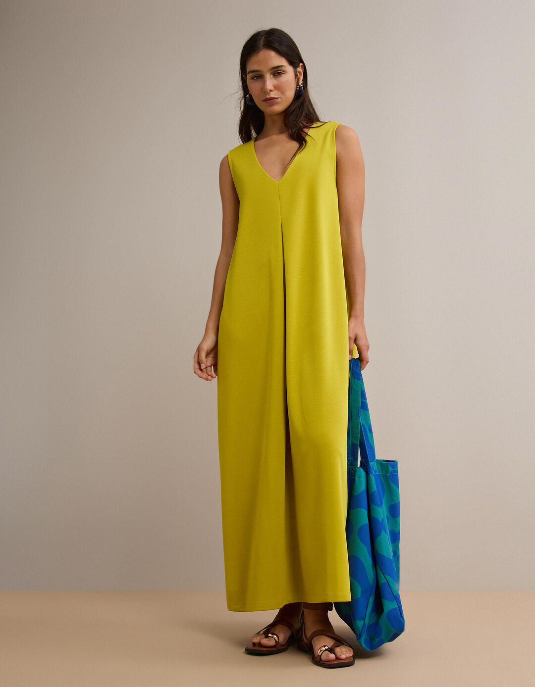 Vestido Comprido, Mulher, Amarelo