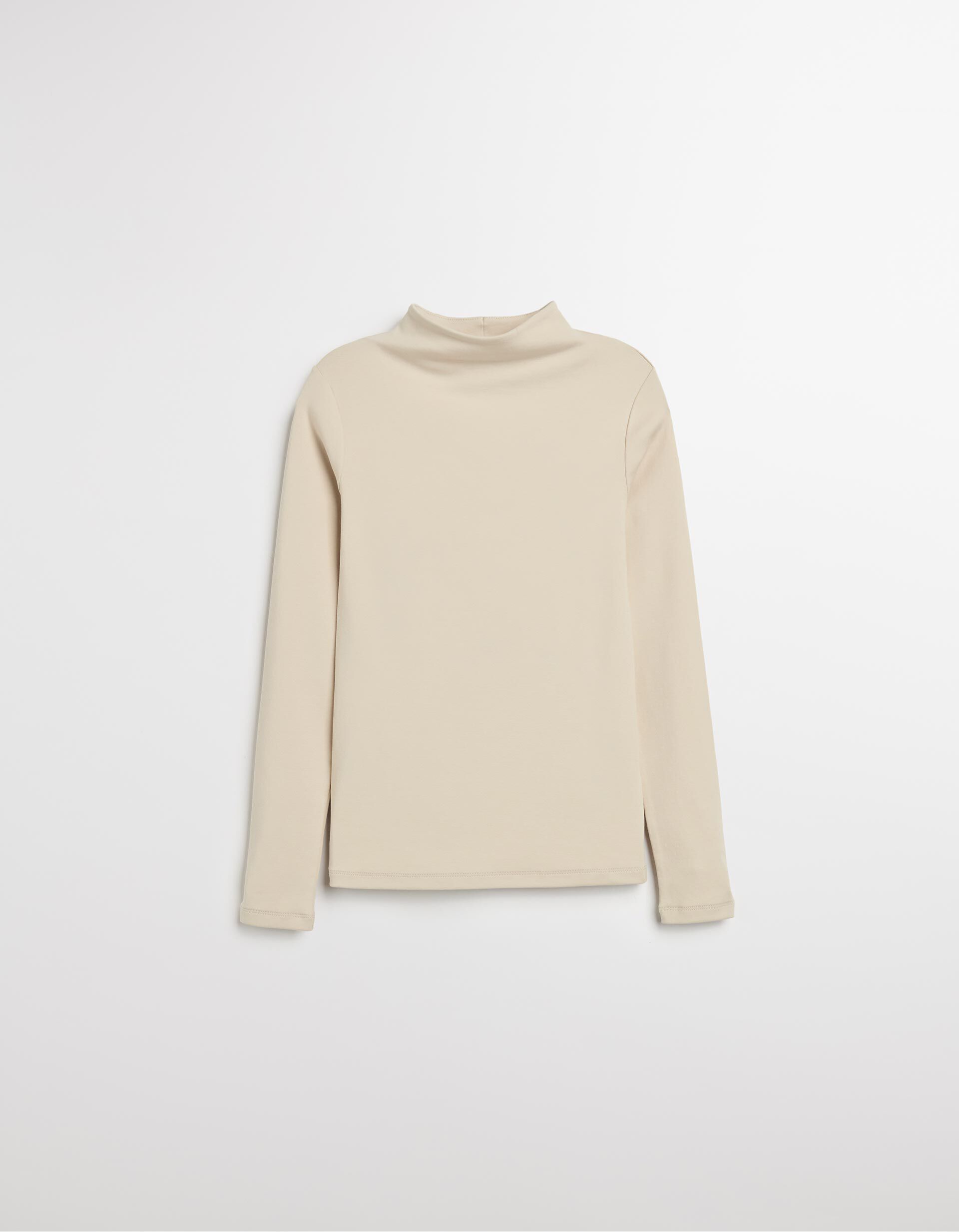 Comprar Online Camisola com Gola Alta, Mulher, Bege Claro