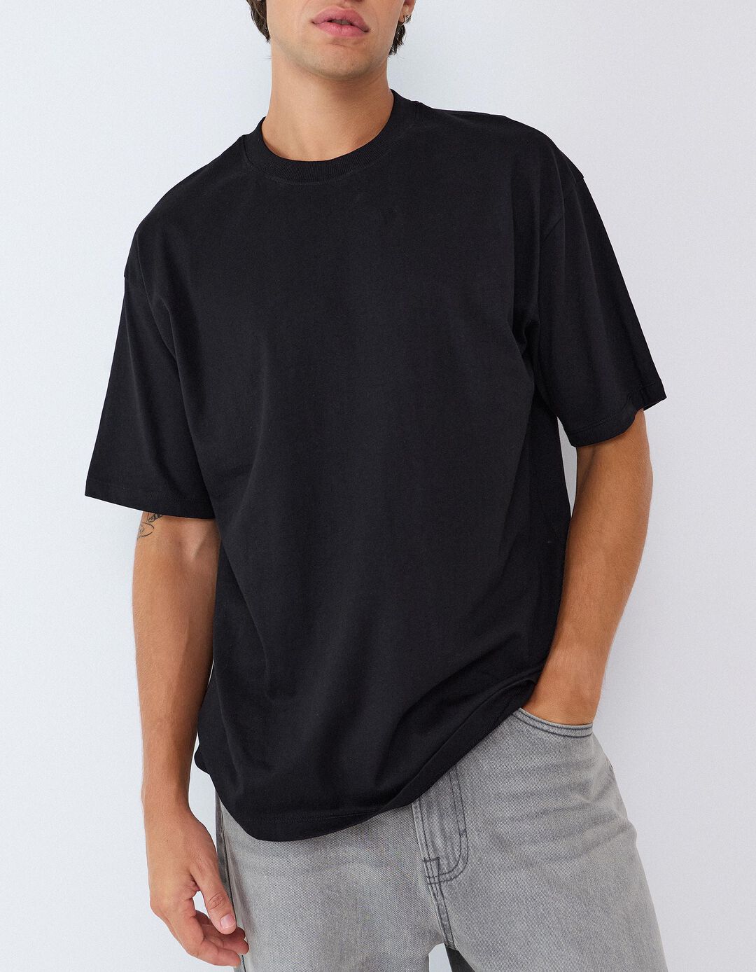 T-shirt 'Loose Fit', Homem, Preto