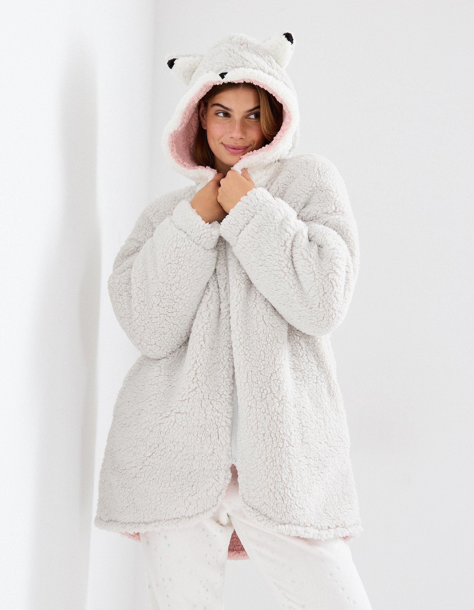 Comprar Online Casaco Sherpa, Mulher, Cinzento Claro