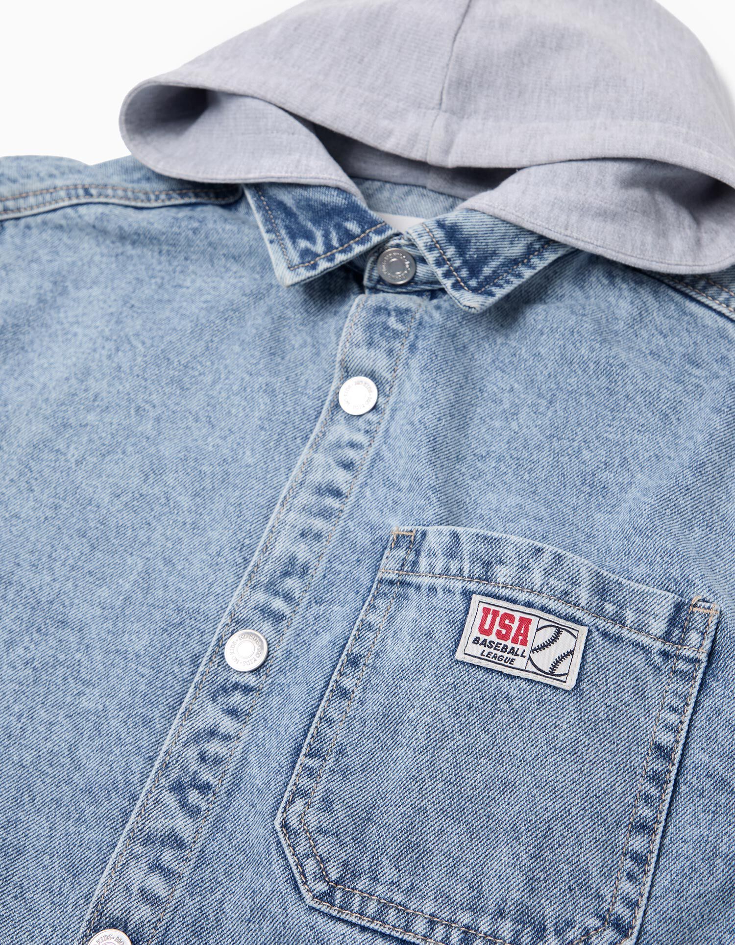 Comprar Online Sobrecamisa de Ganga com Capuz, Menino, Azul Claro