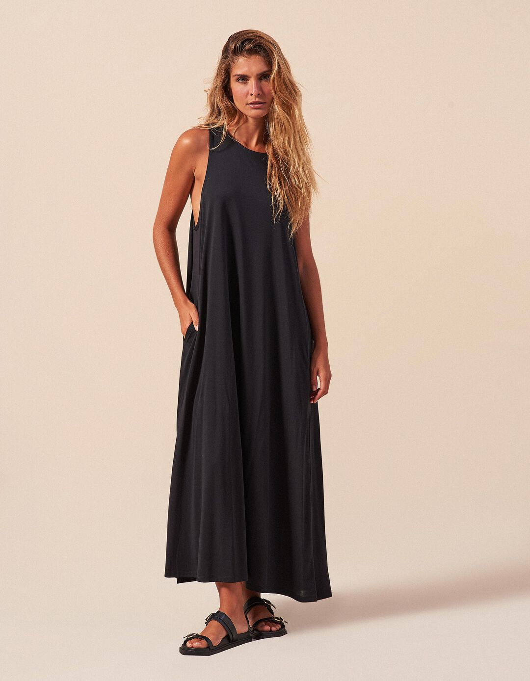 Vestido Comprido, Mulher, Preto