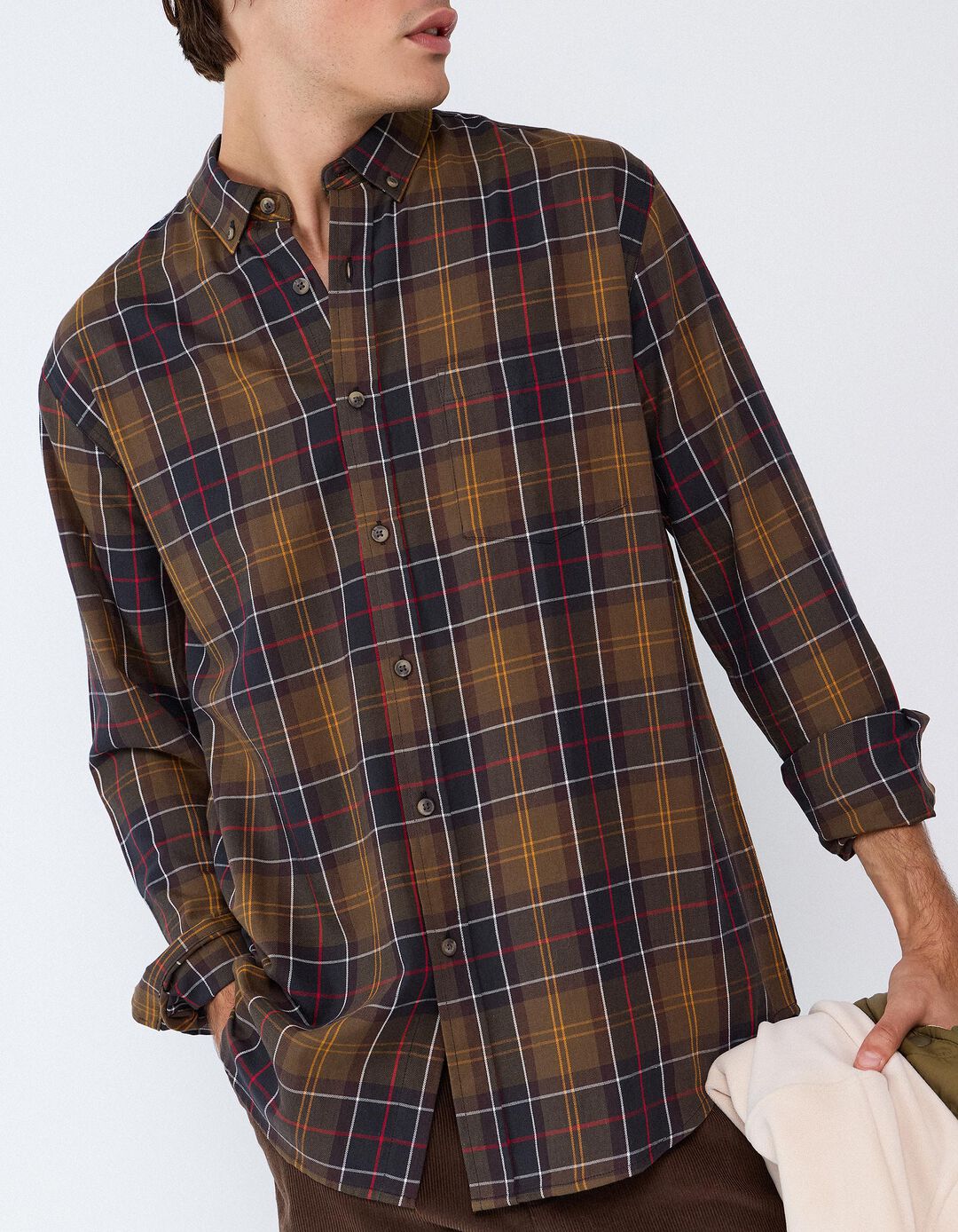 Camisa Xadrez, Homem, Castanho