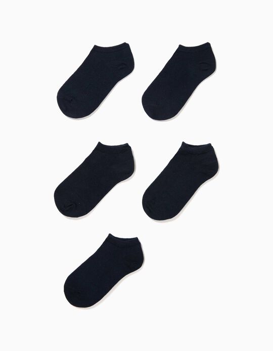 Pack 5 Pares Meias Curtas Azuis
