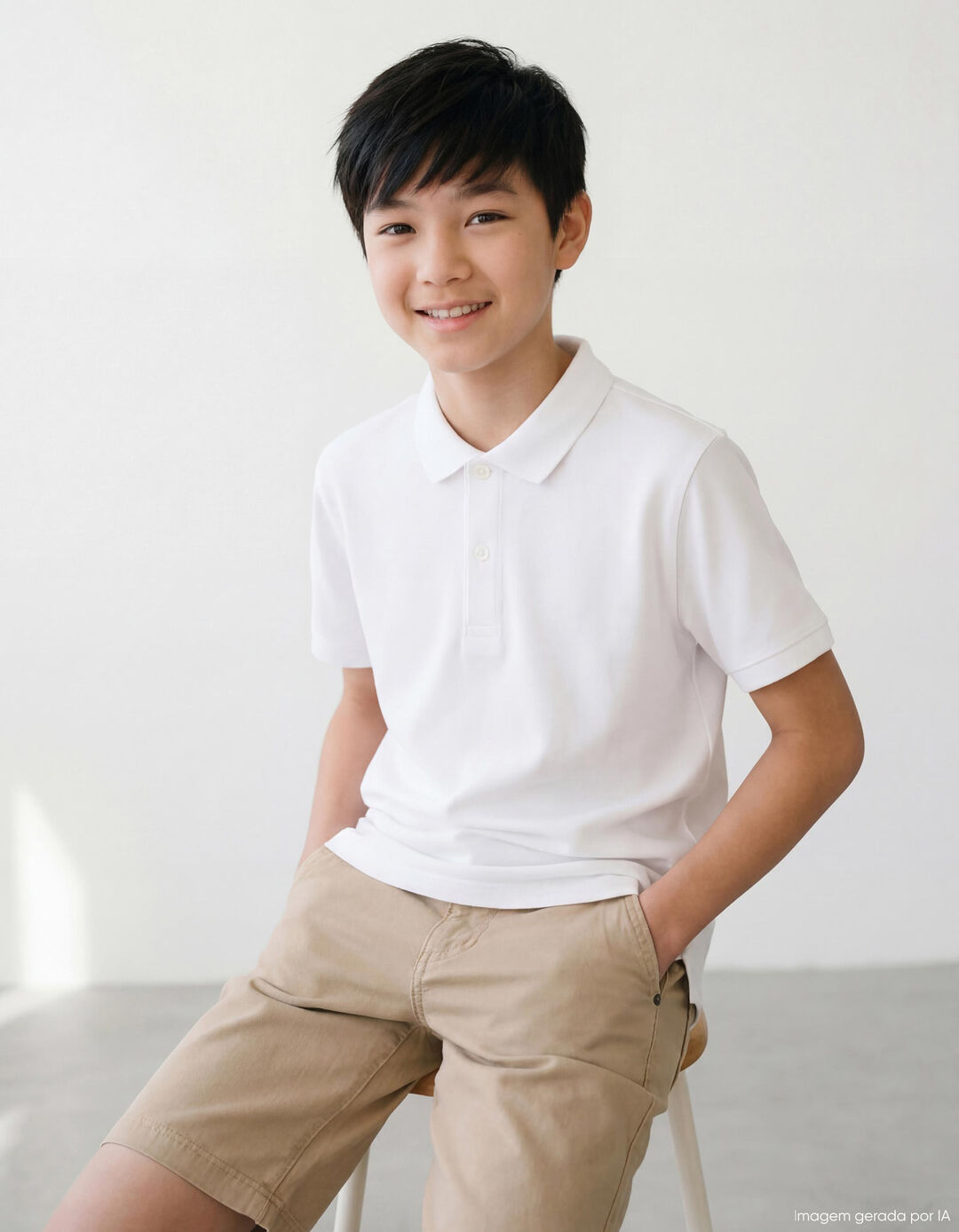 Polo Piquet, Menino, Branco