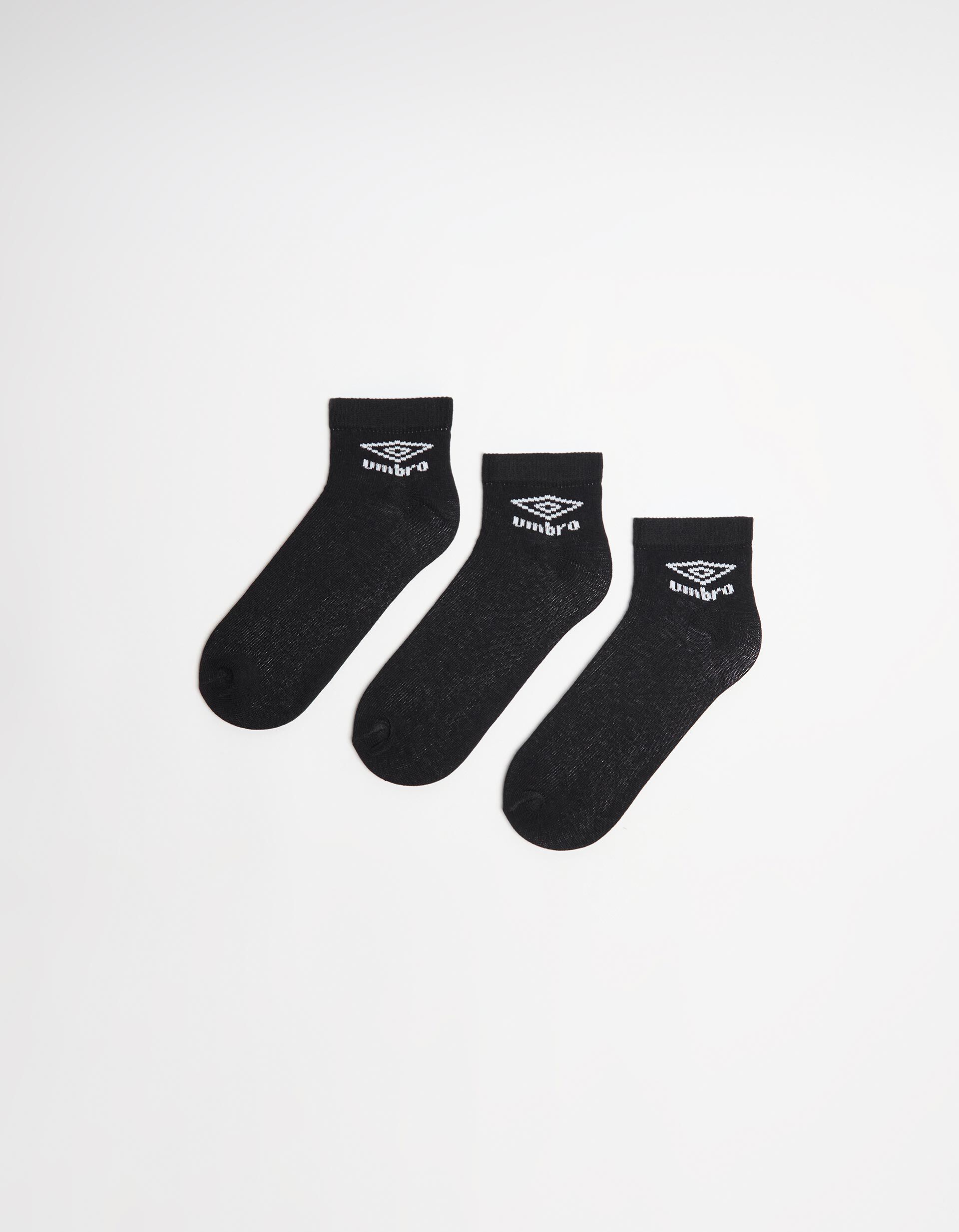 Pack 3 Pares de Meias Tornozelo 'Umbro', Homem, Preto