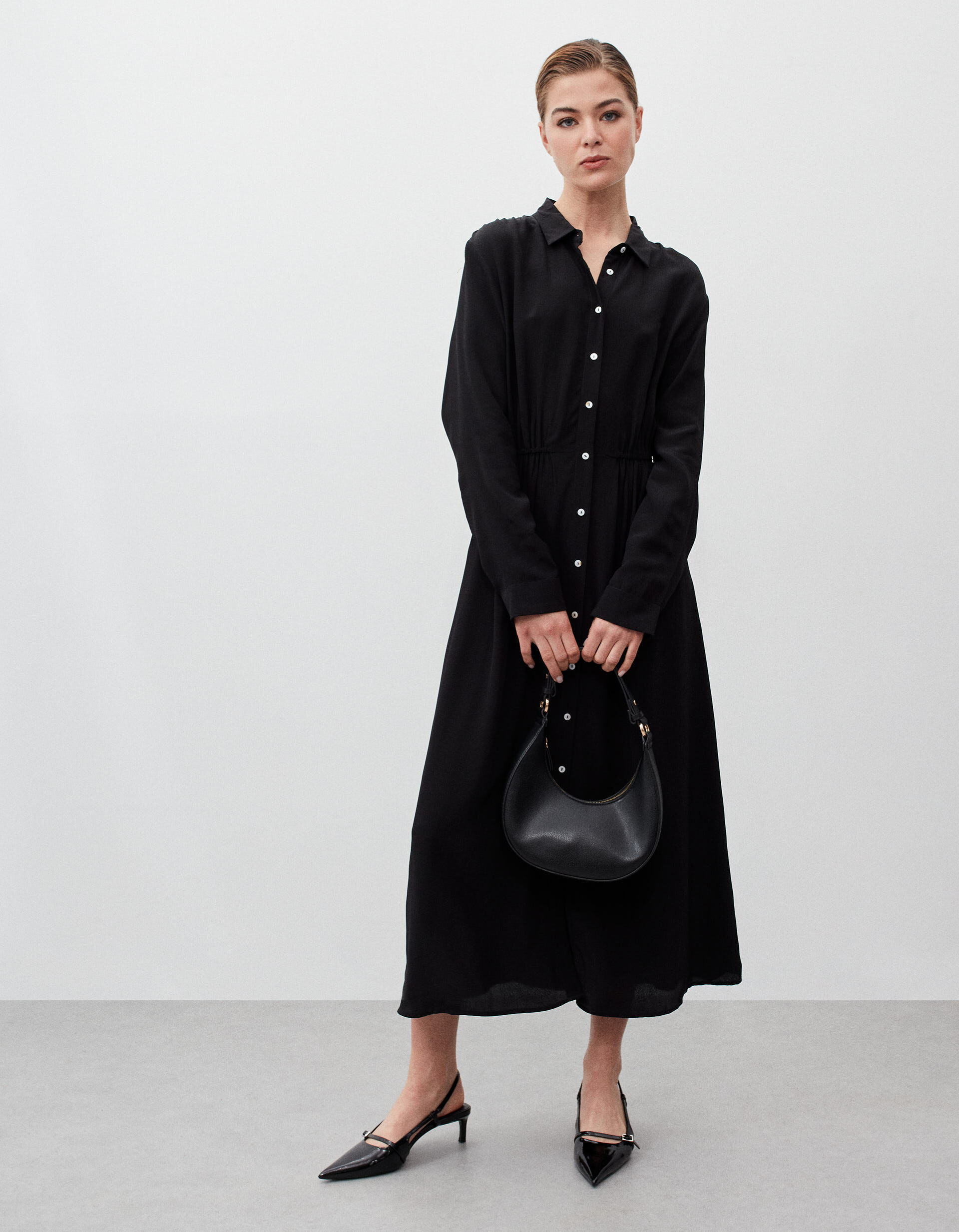 Vestido camiseiro preto cheap