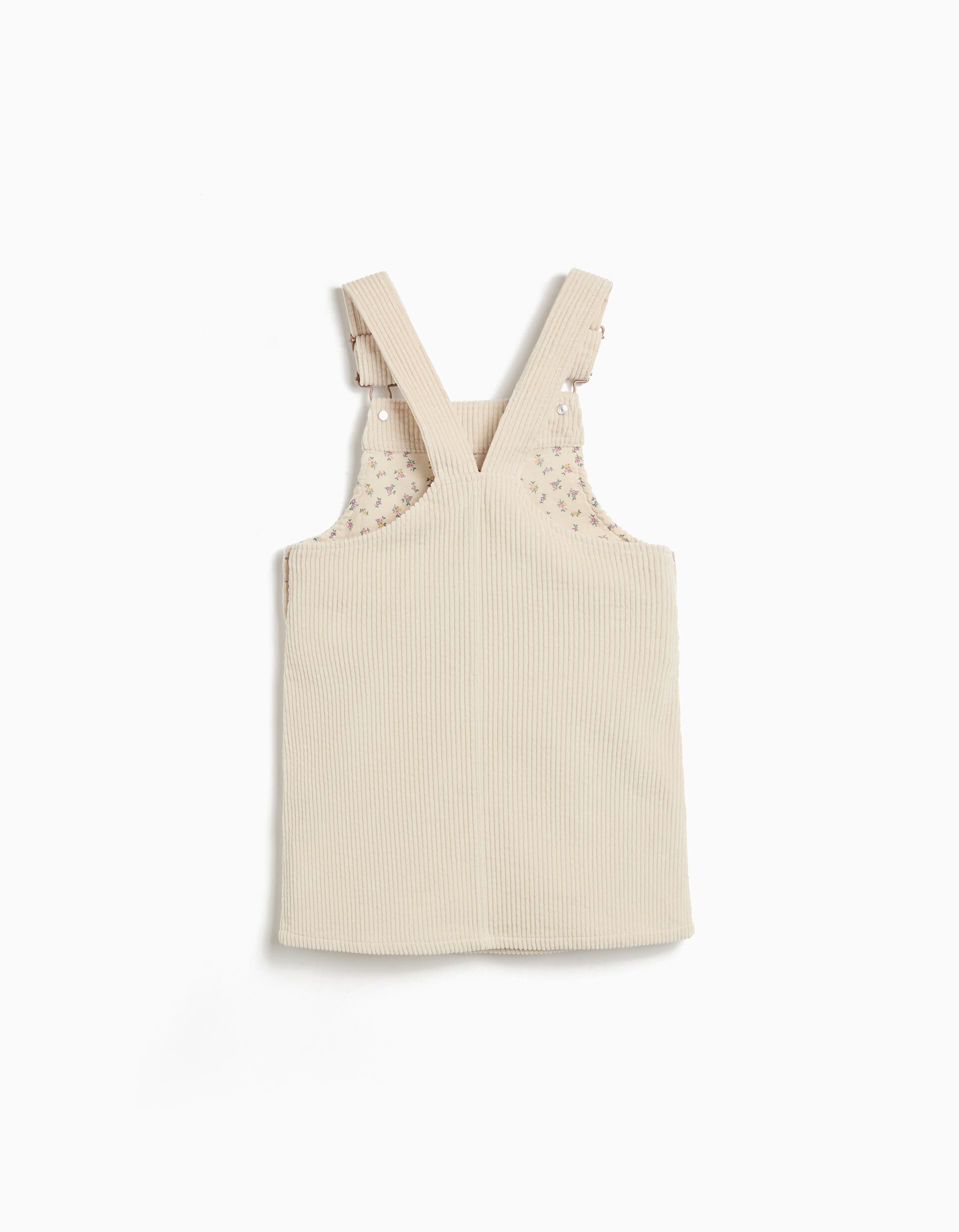 Comprar Online Jardineira de Bombazine, Menina, Bege Claro 