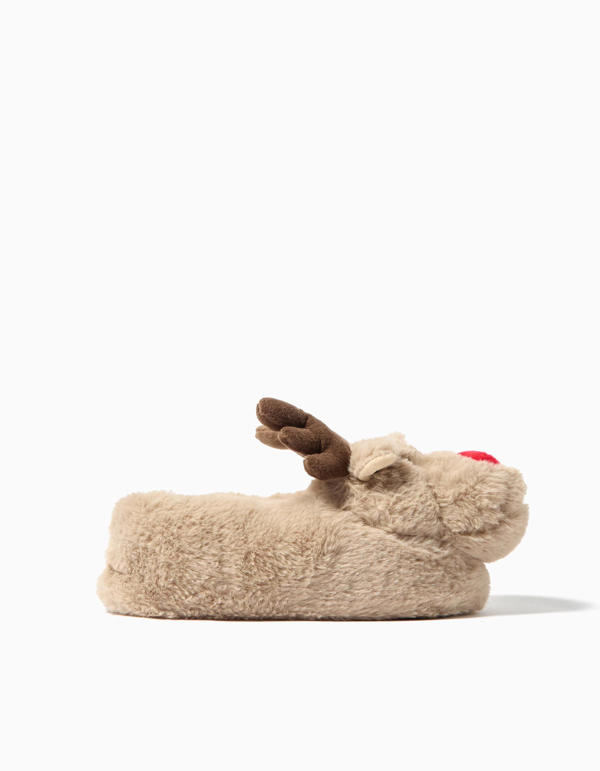 Comprar Online Pantufas de Natal, Crian&ccedil;a, Bege