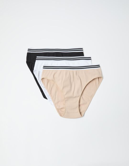 Comprar Online Pack 3 Cuecas Caneladas, Mulher, Multicor