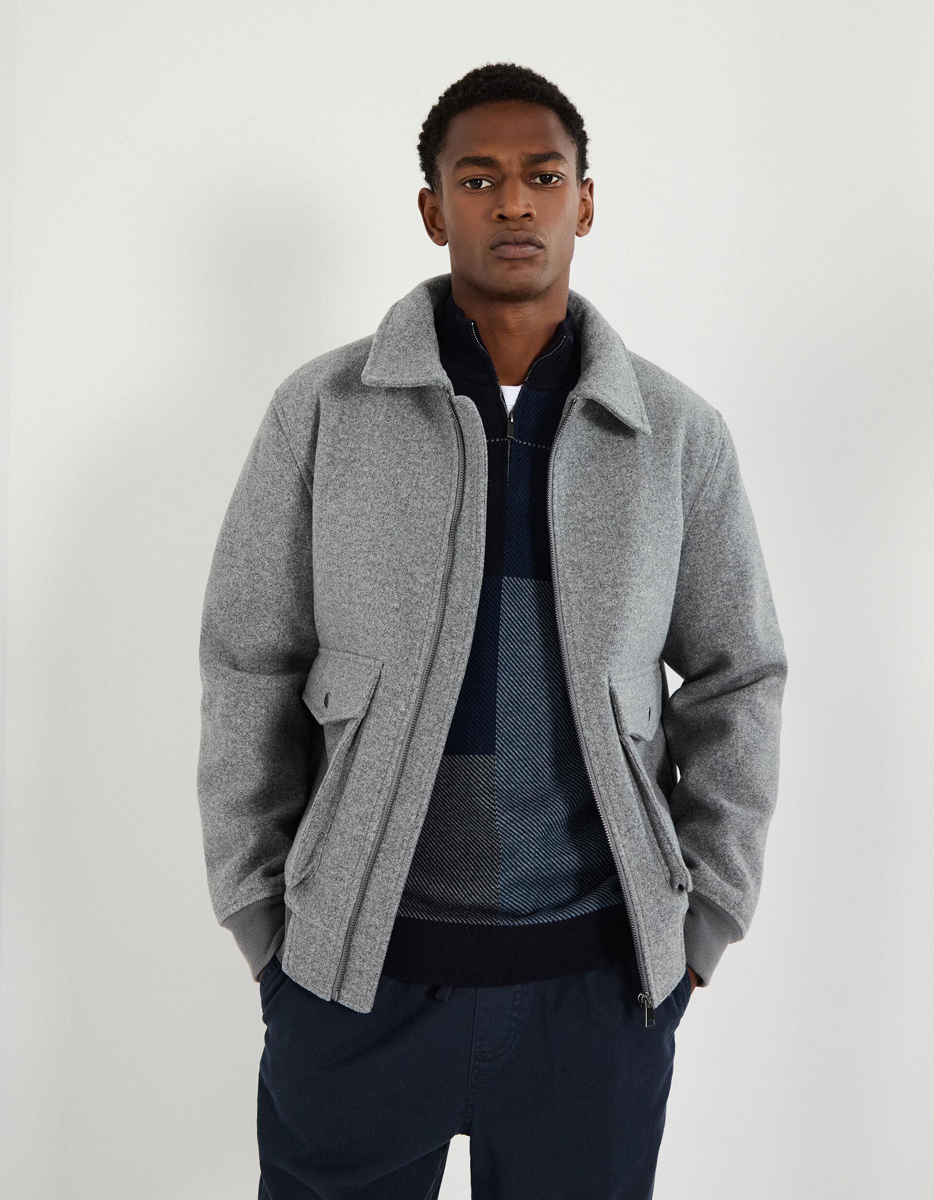 Comprar Online Casaco Bomber, Homem, Cinzento 