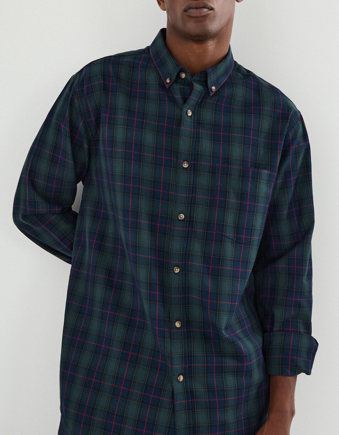 Camisa de Xadrez, Homem, Verde Escuro