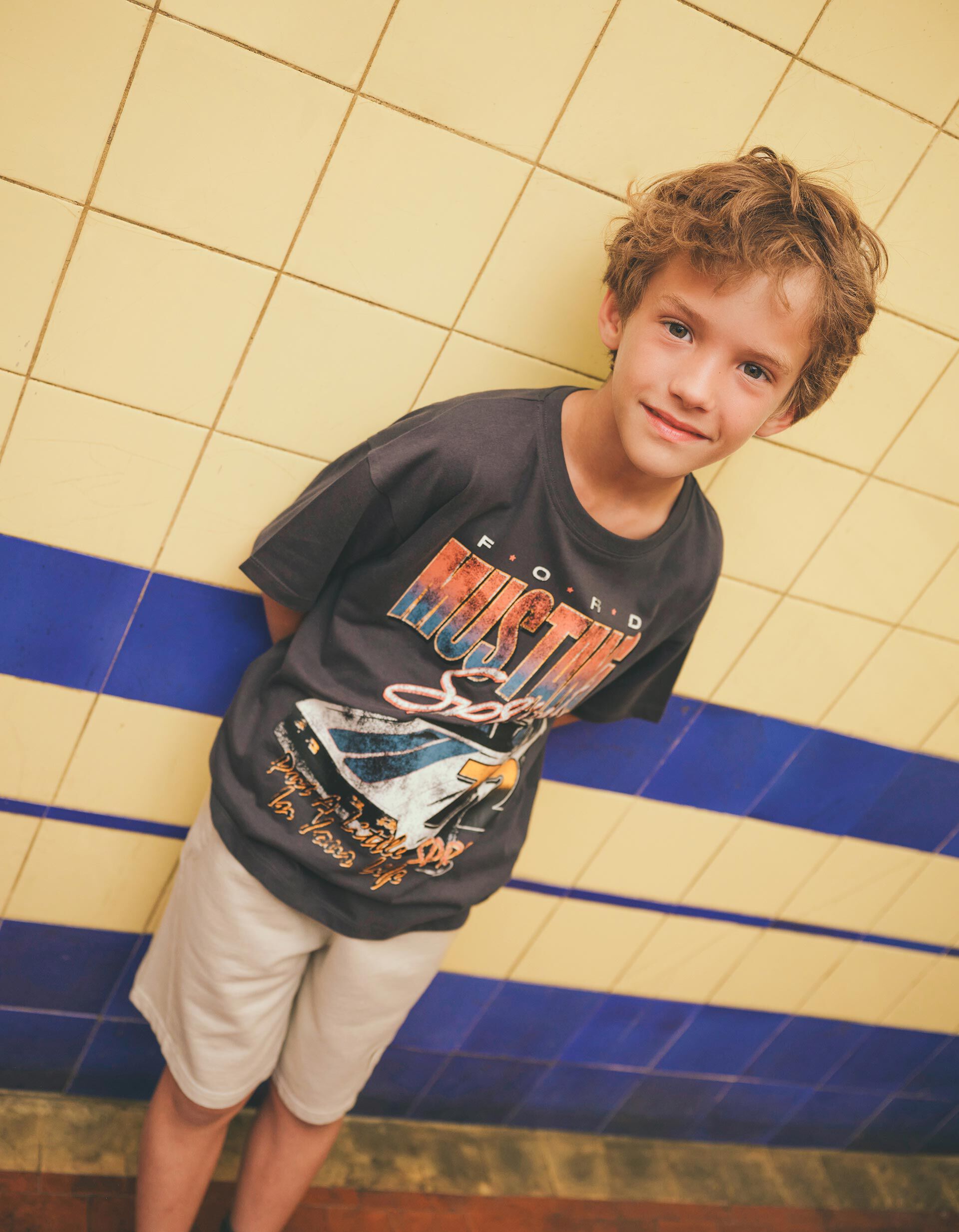 Comprar Online T-shirt 'Ford', Menina, Cinzento Escuro