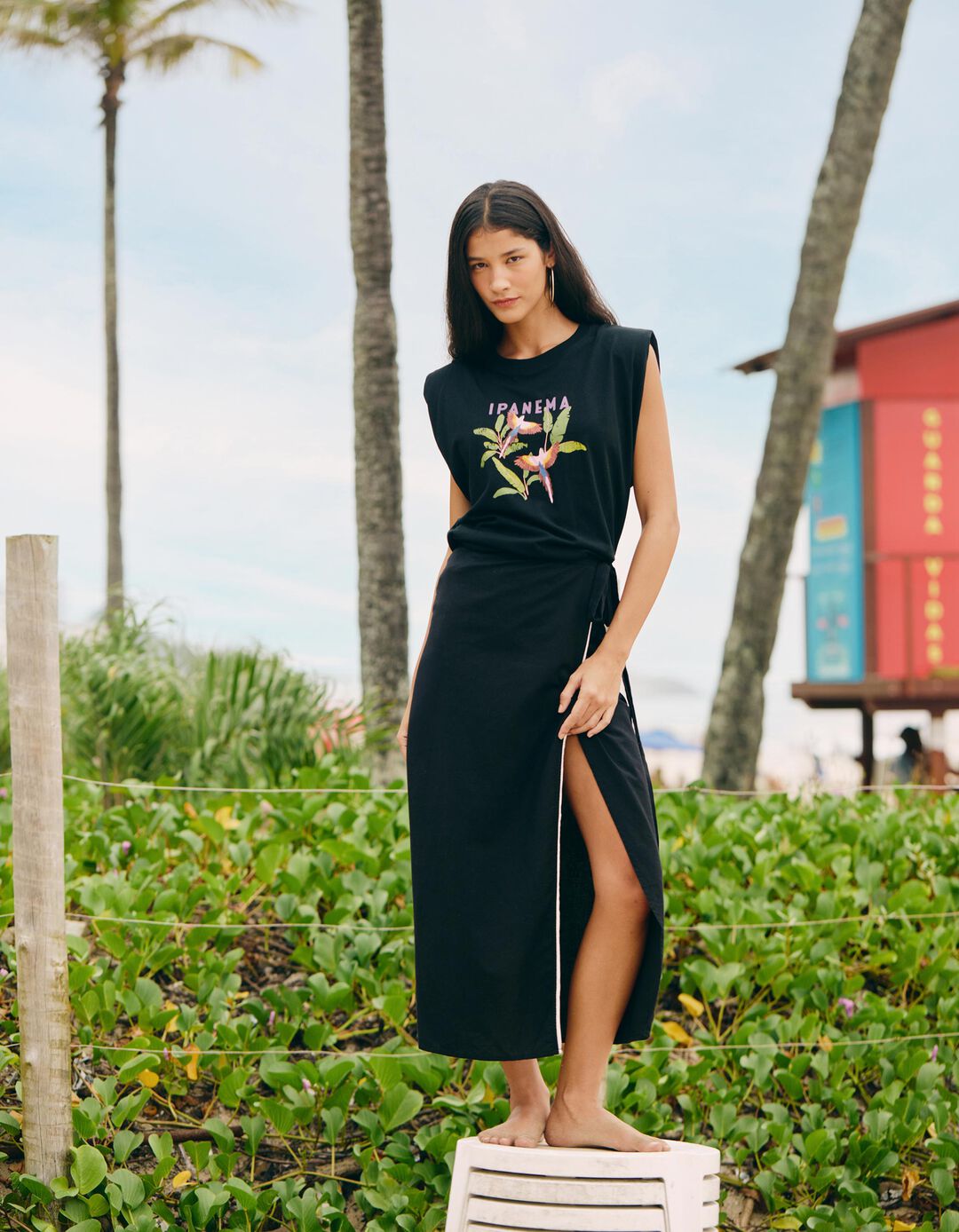 T-shirt Estampada, Mulher, Preto