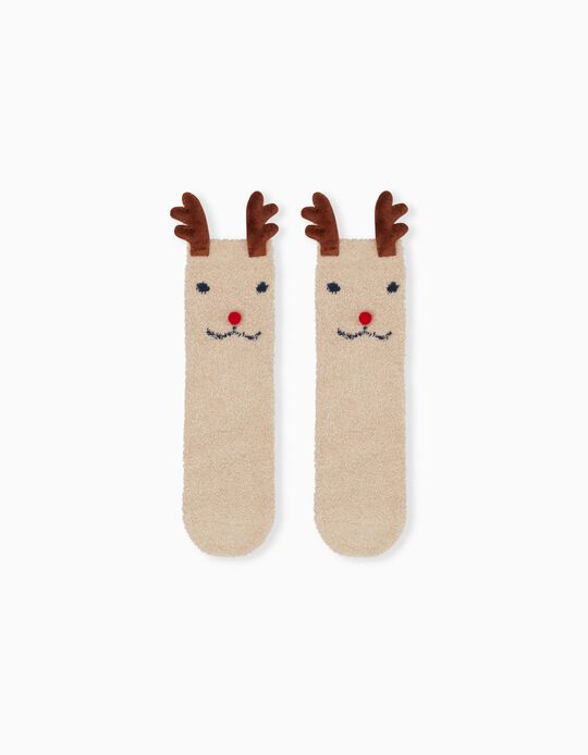 Christmas' Soft Socks, Girls, Beige