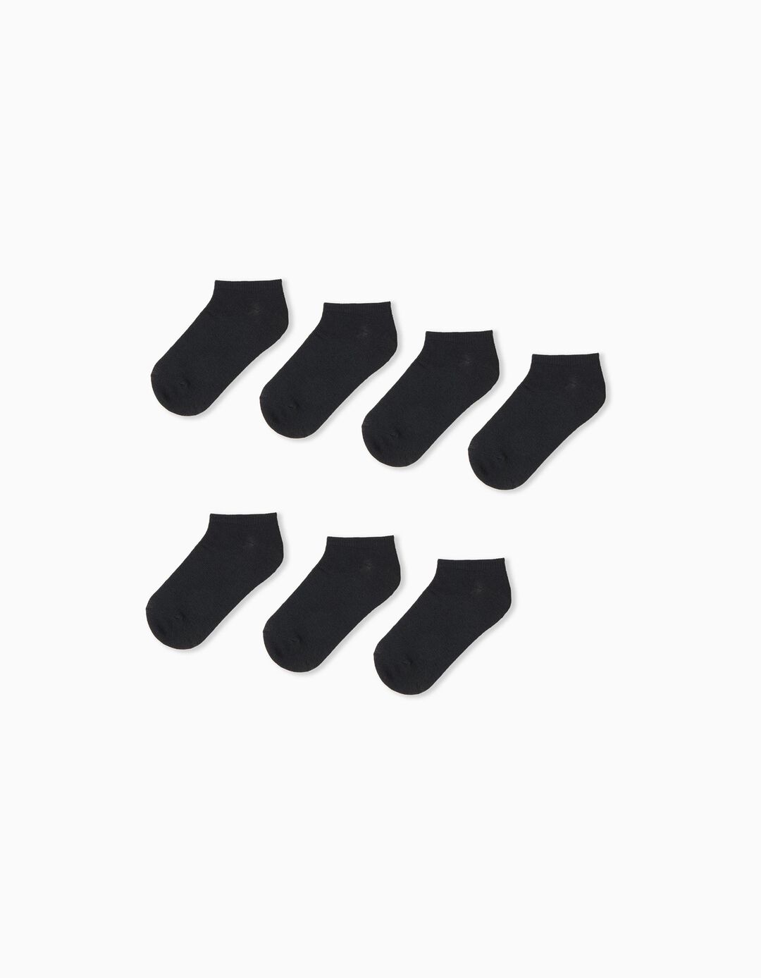 7 Pairs of Ankle Socks Pack, Boys, Black
