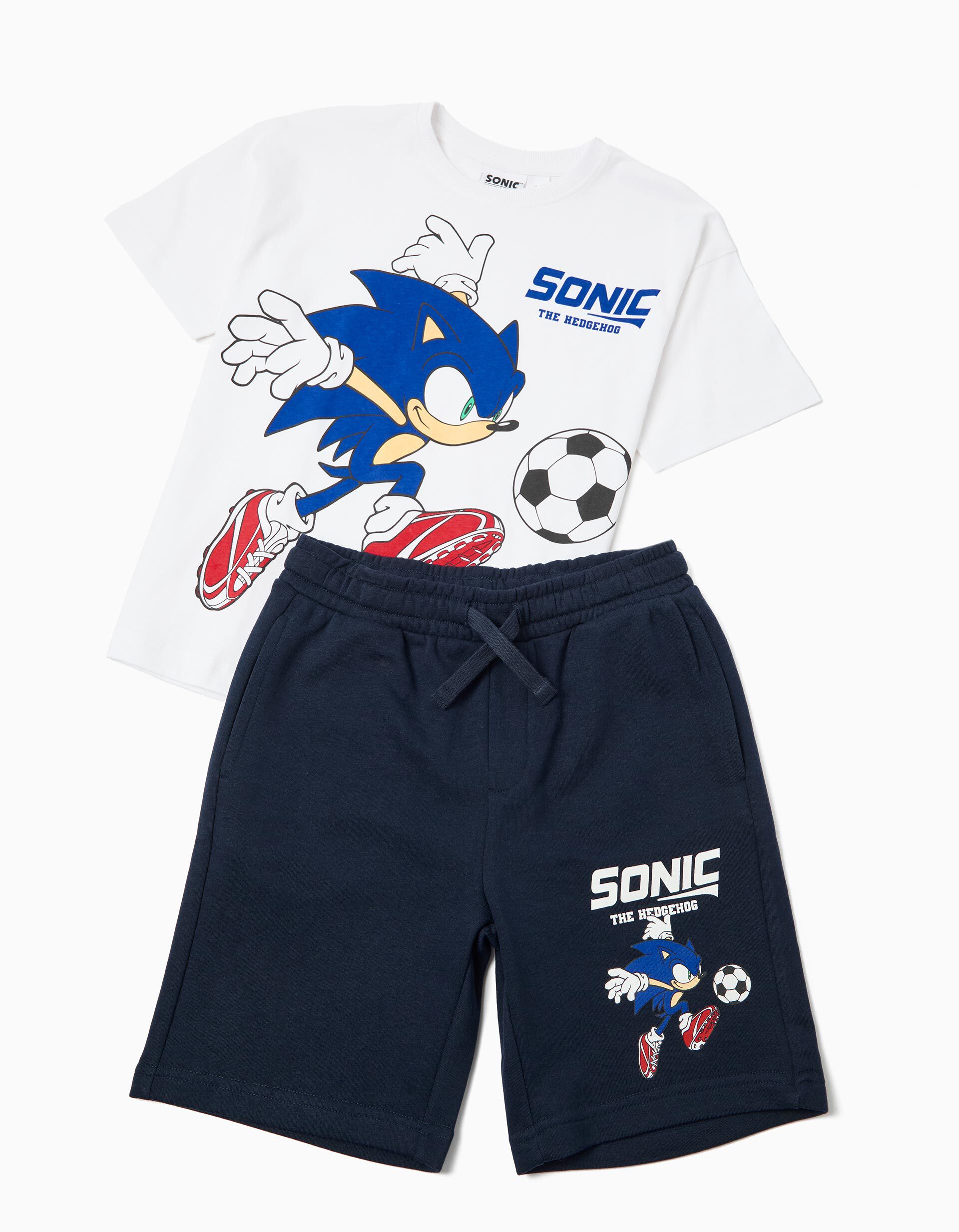 Comprar Online Conjunto T-shirt e Cal&ccedil;&otilde;es 'Sonic', Menino, Azul Escuro
