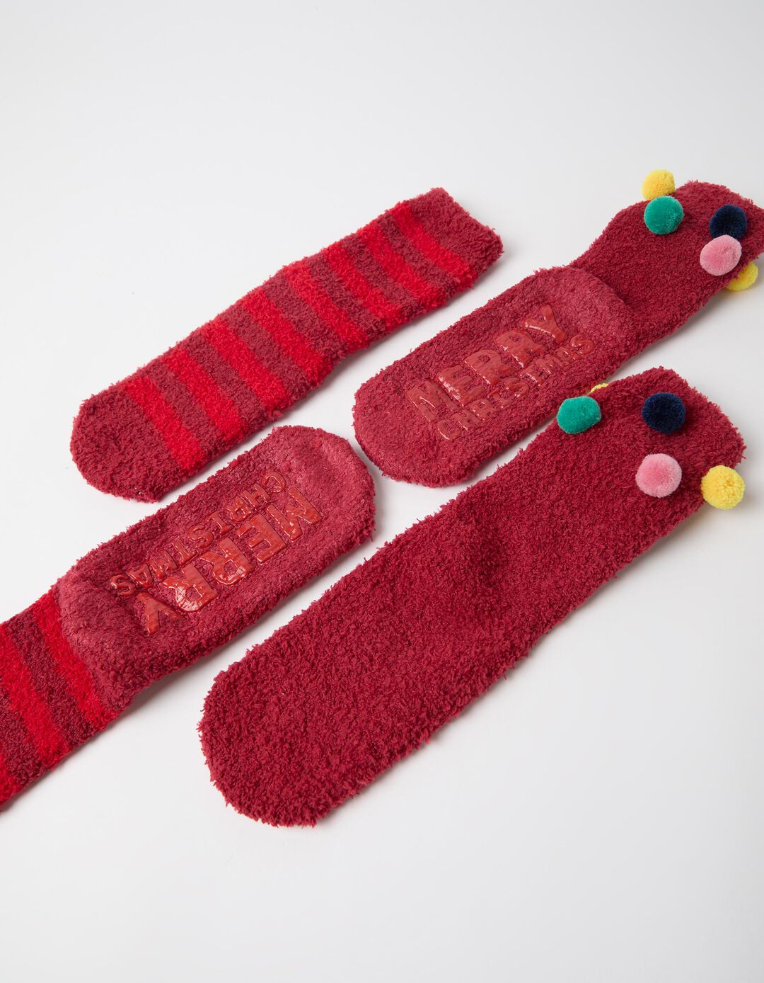 Pack 2 Pares De Meias Natal, Mulher, Vermelho Escuro
