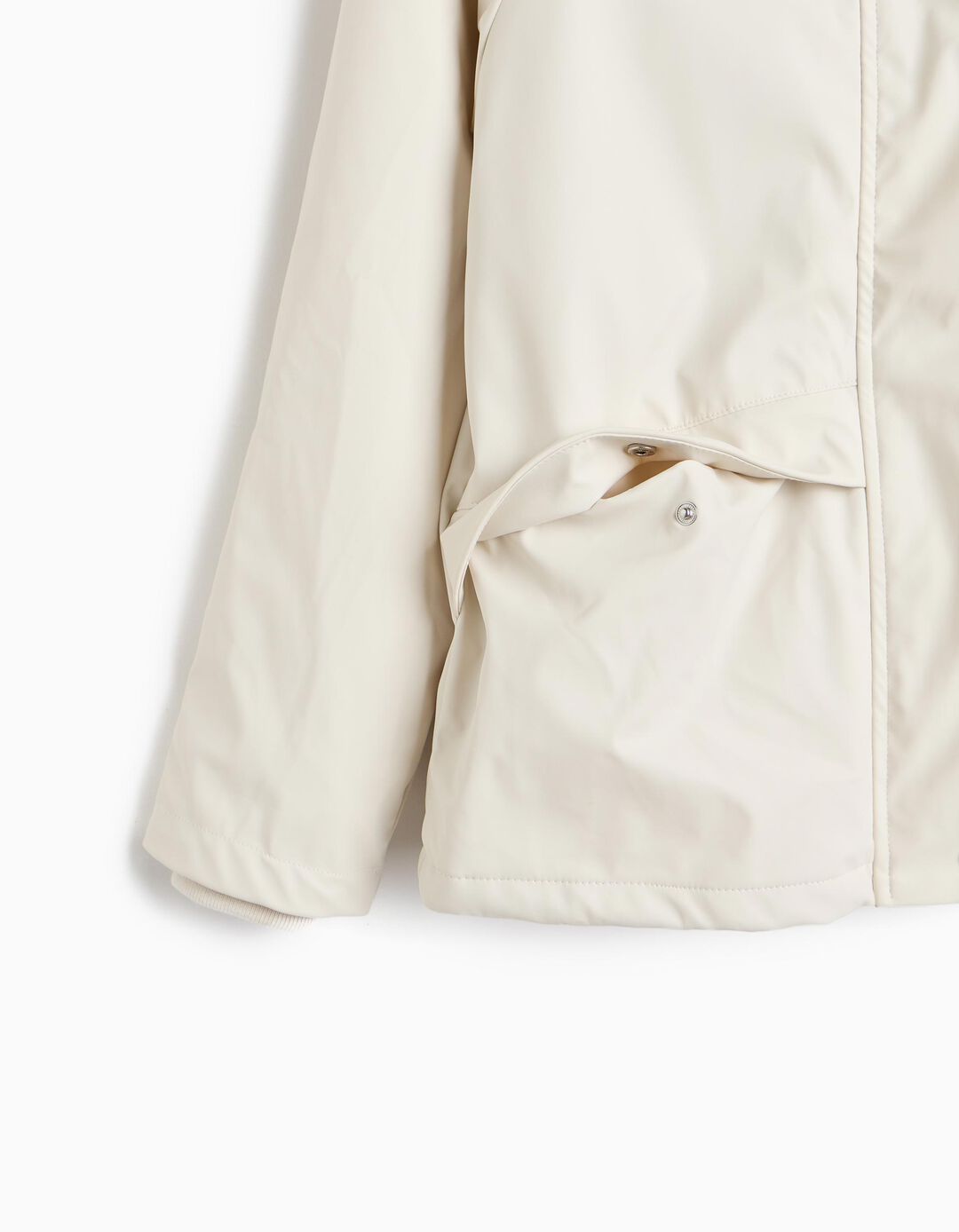 Parka Imperme&aacute;vel Com Capuz, Menina, Bege Claro