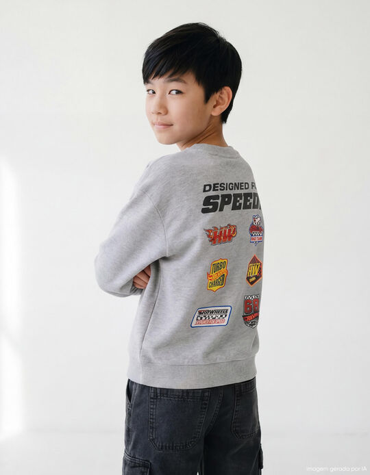 Comprar Online Sweatshirt de Felpa 'Hot Wheels', Menino, Cinzento Claro