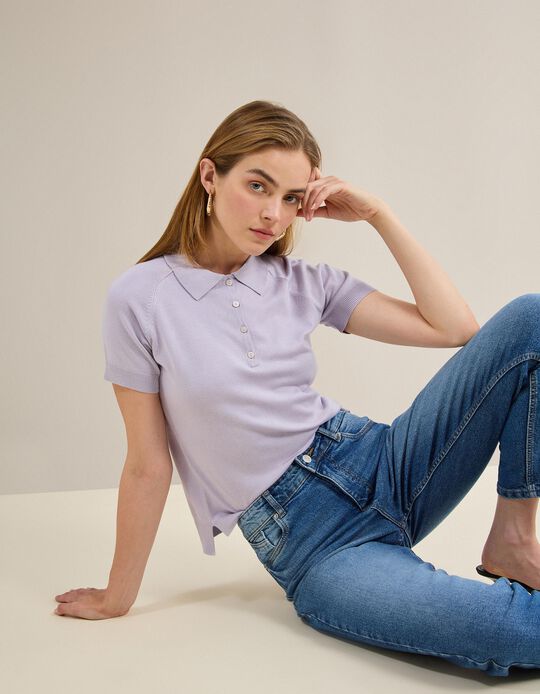 Comprar Online Polo Manga Curta, Mulher, Roxo