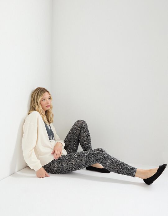 Comprar Online Leggings Estampados, Mulher, Cinzento Escuro 