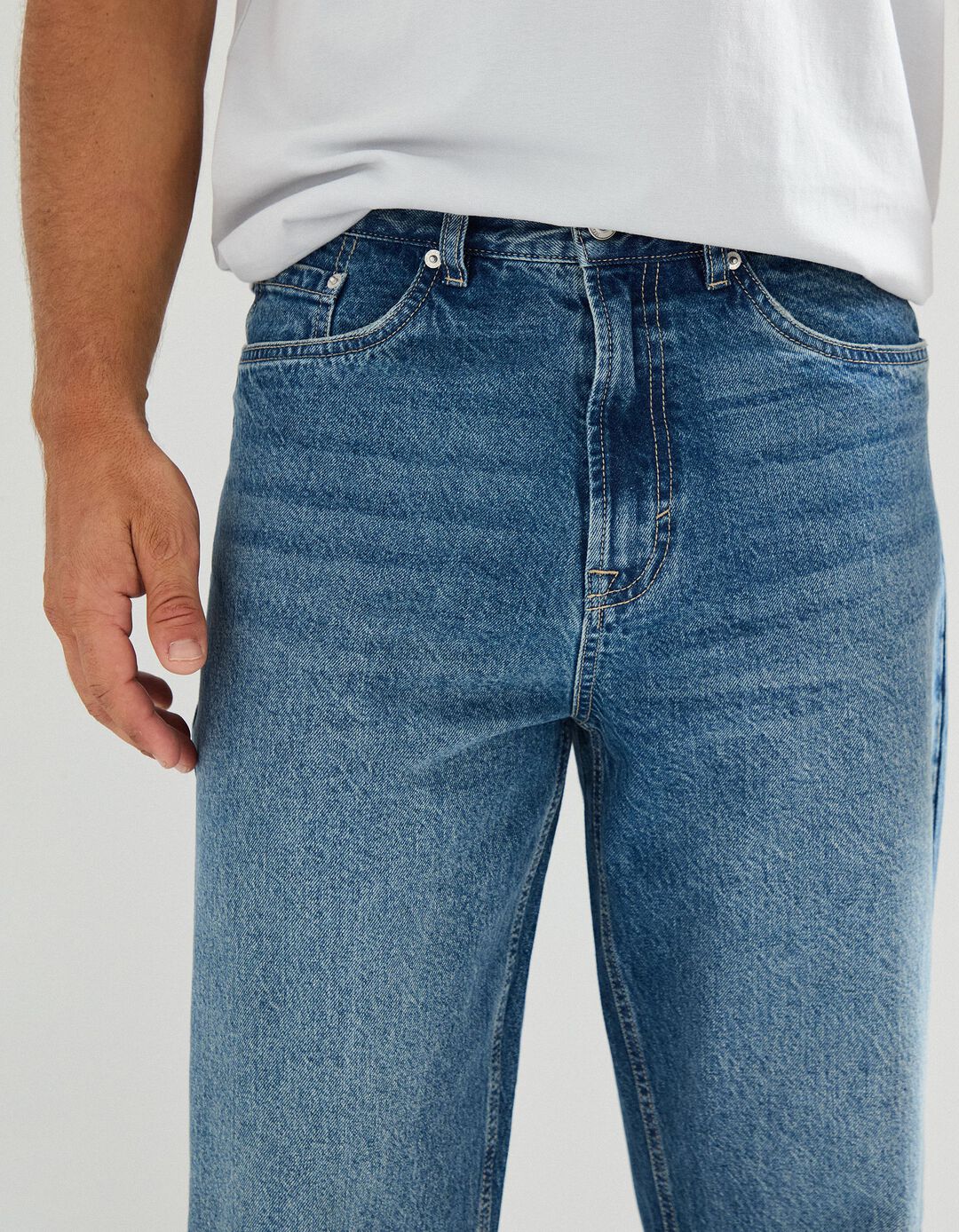Calças de Ganga 'Loose Fit', Homem, Azul