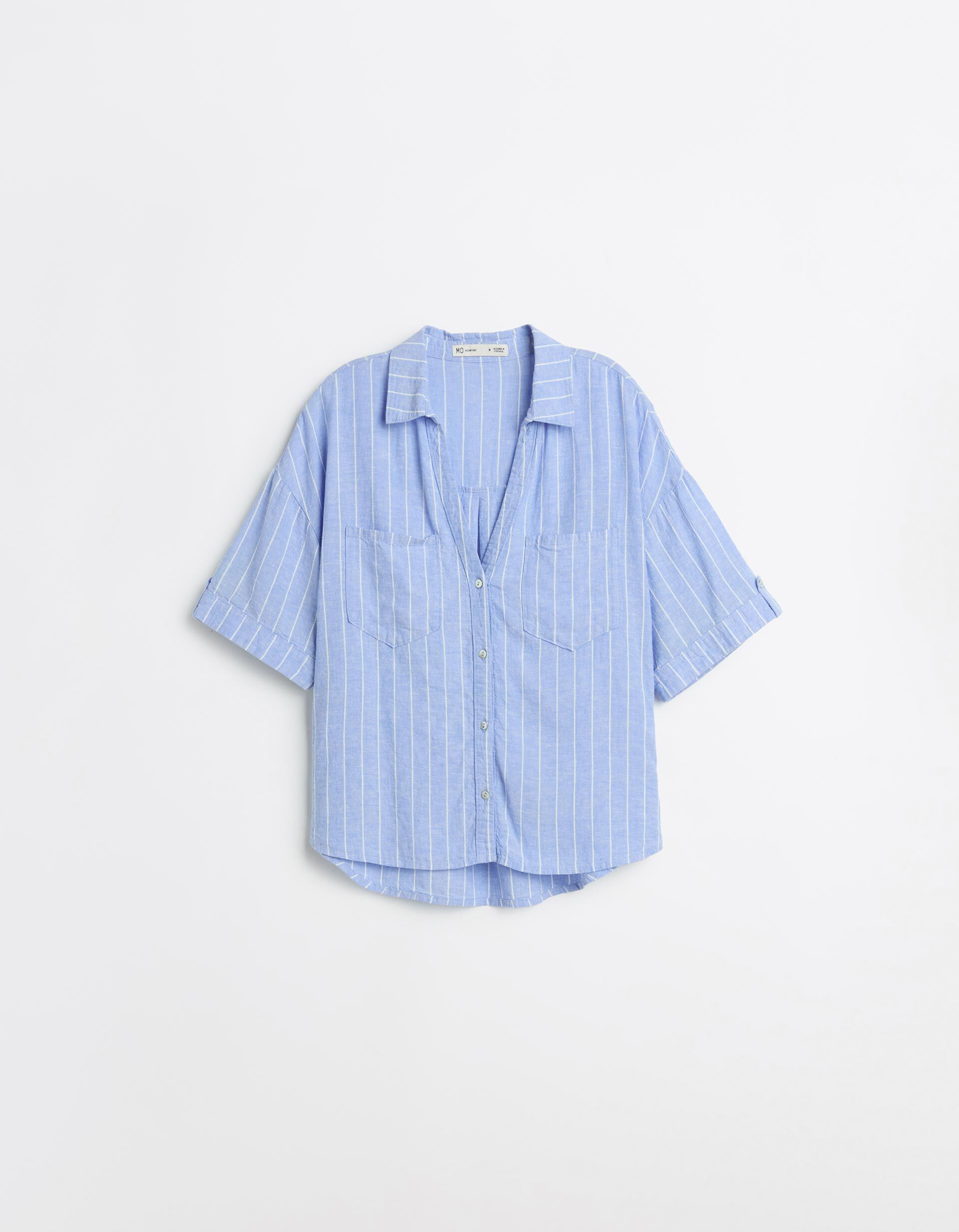 Comprar Online Camisa com Linho, Mulher, Azul