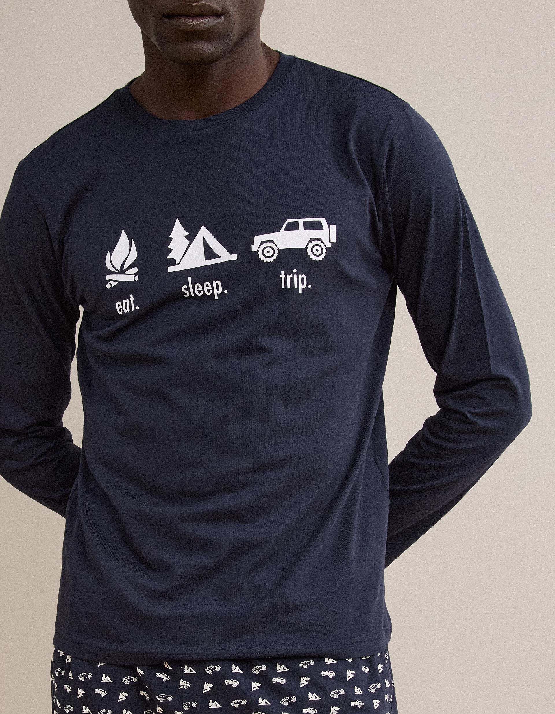 Comprar Online Pijama Jersey, Homem, Azul Escuro