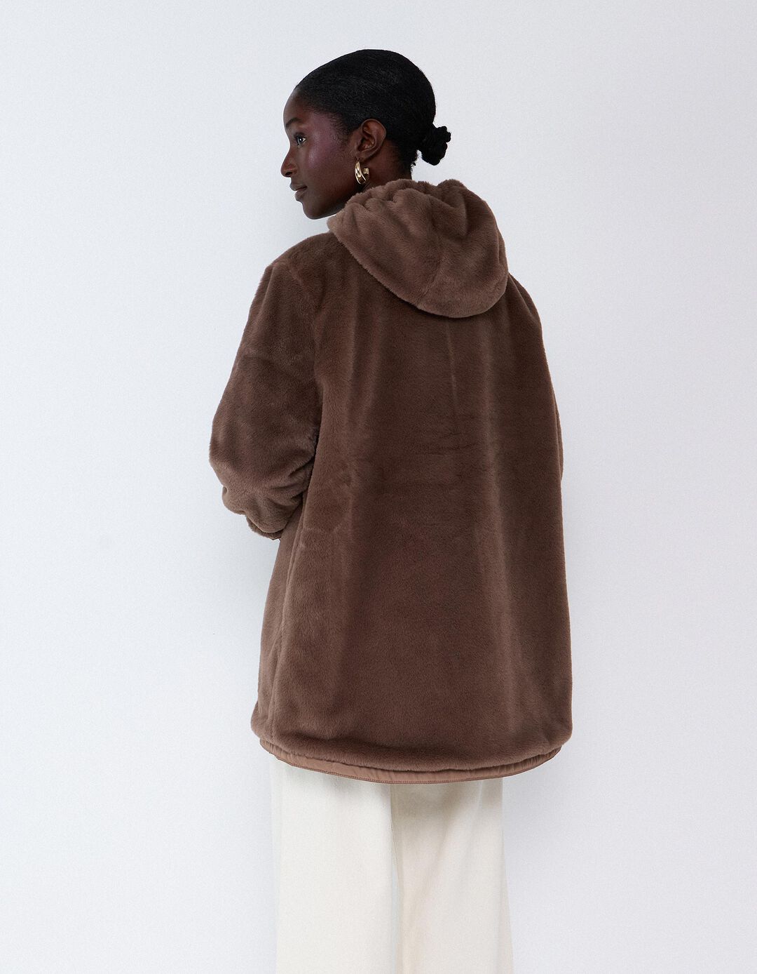 Parka Revers&iacute;vel, Mulher, Bege Escuro