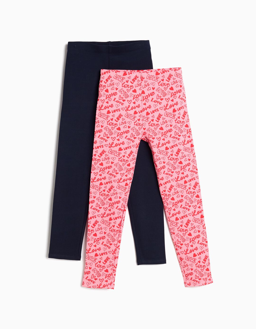 Pack 2 Leggings, Menina, Rosa Claro