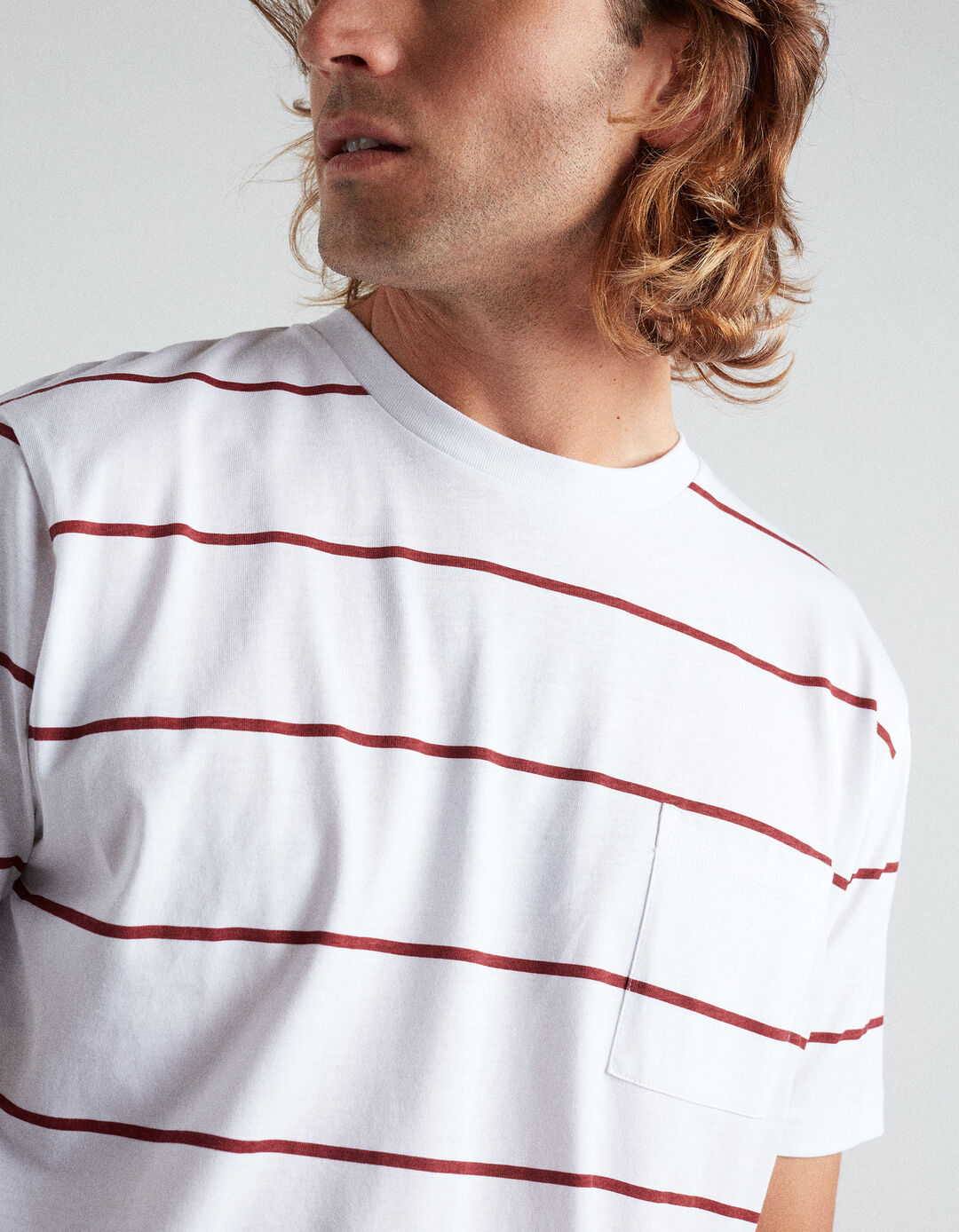 Stripes T-shirt, Men, Dark Red