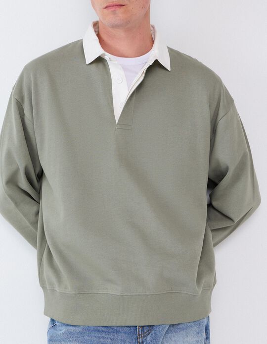Comprar Online Camisola Com Gola Polo, Homem, Verde