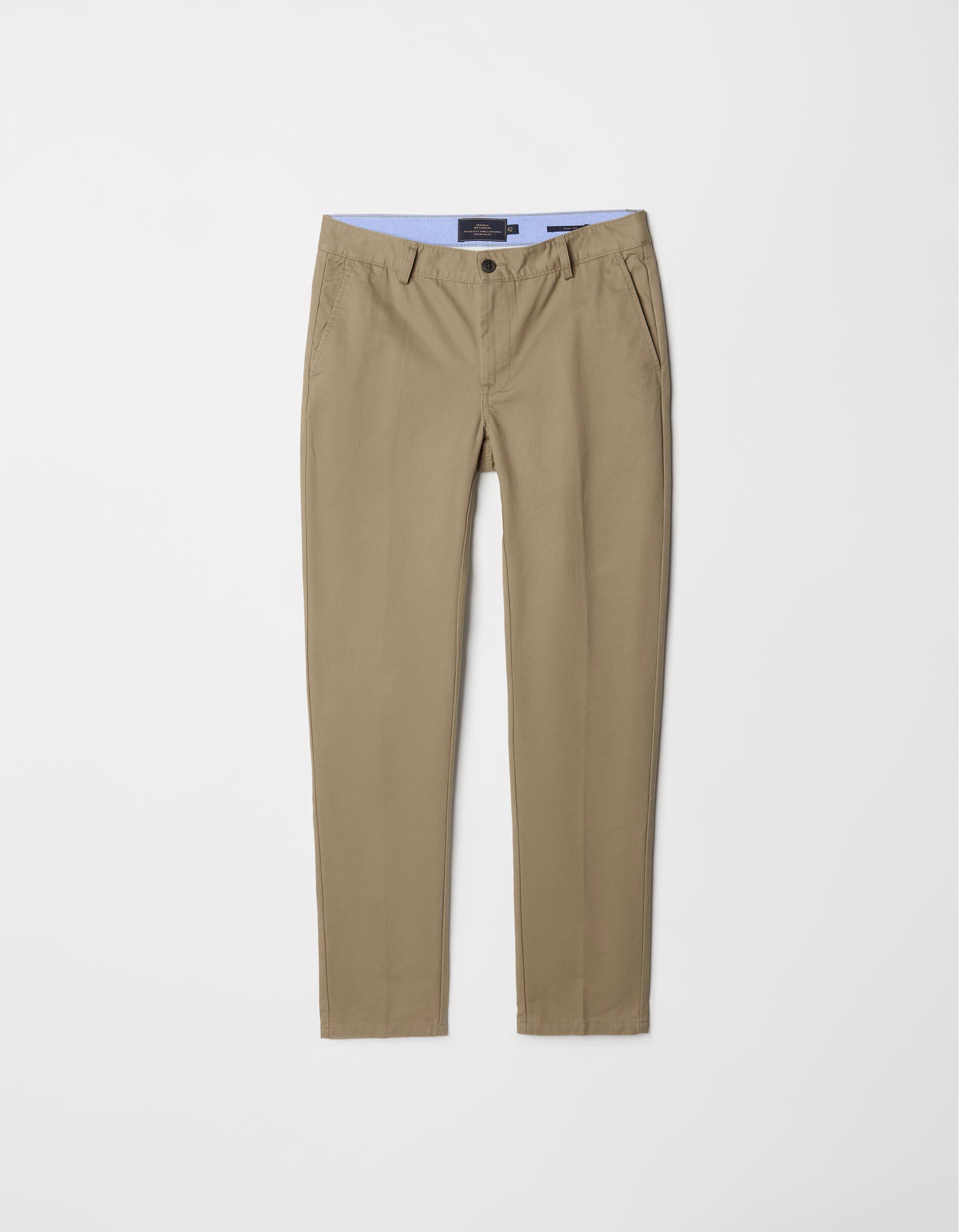 Comprar Online Cal&ccedil;as Chino Premium 'Slim fit', Homem, Bege Escuro