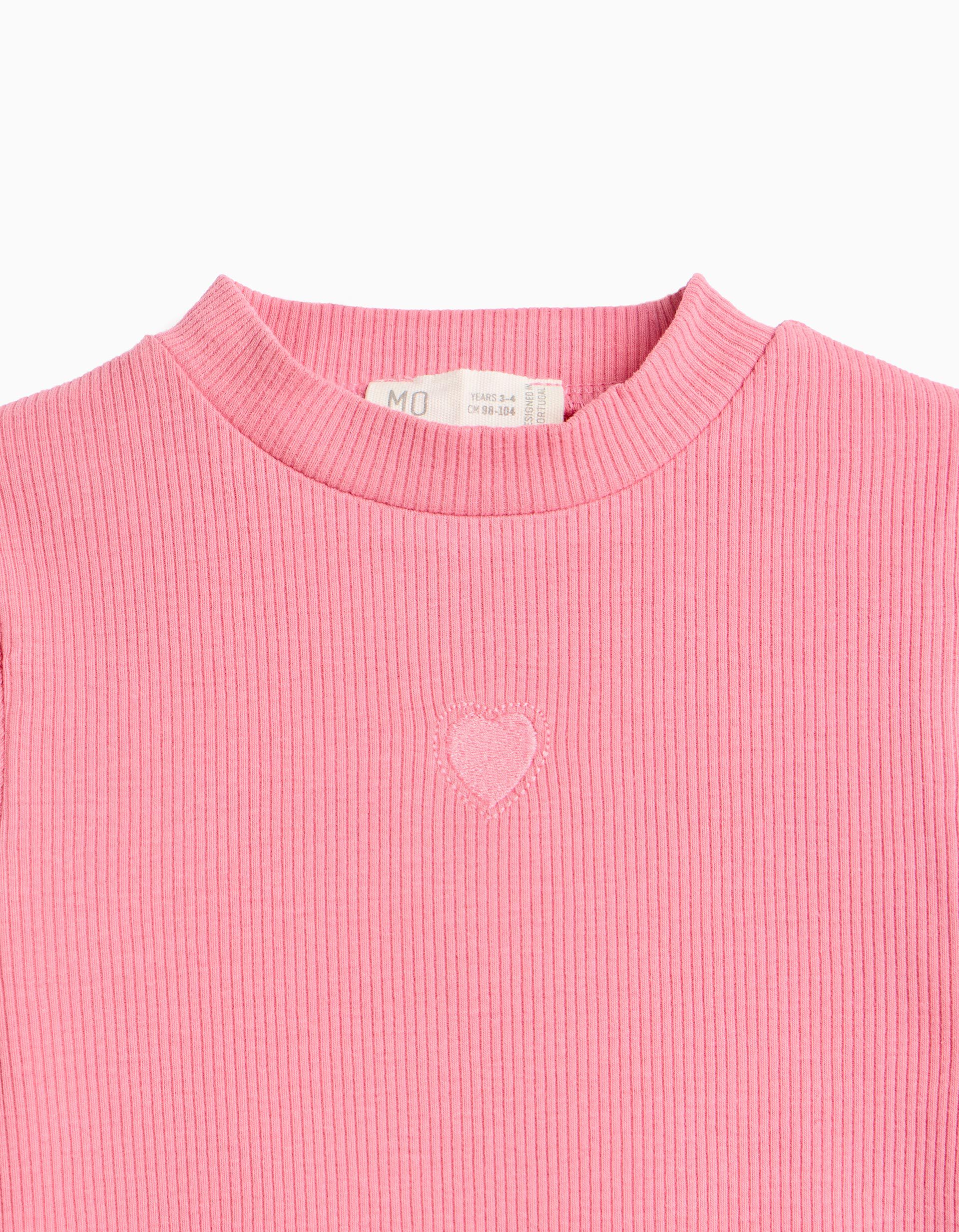 Comprar Online Camisola Canelada, Menina, Rosa