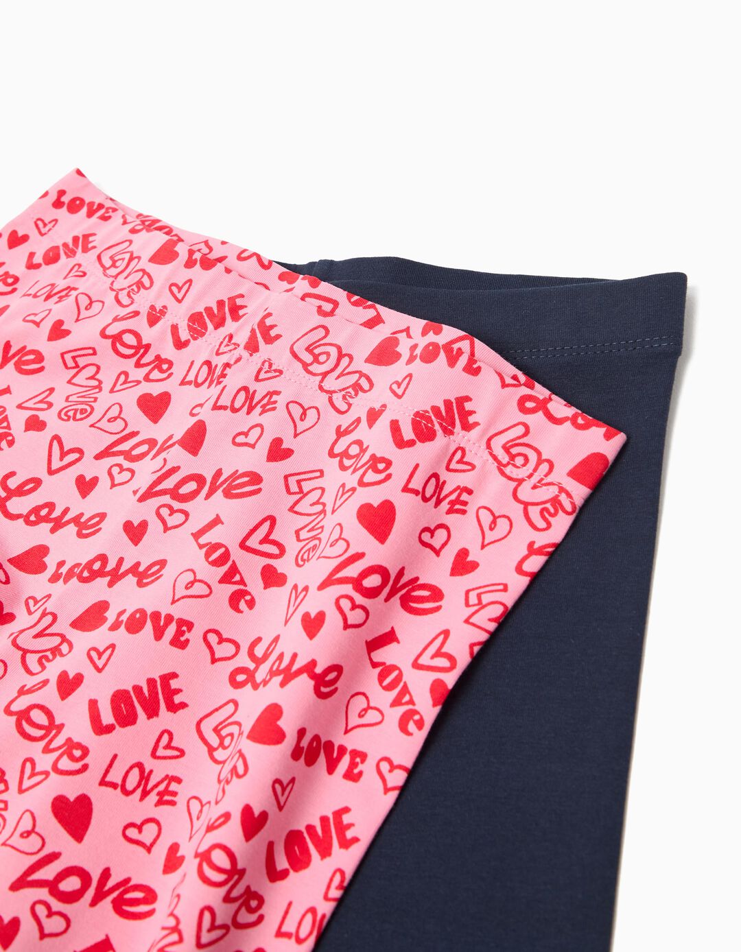 Pack 2 Leggings, Menina, Rosa Claro