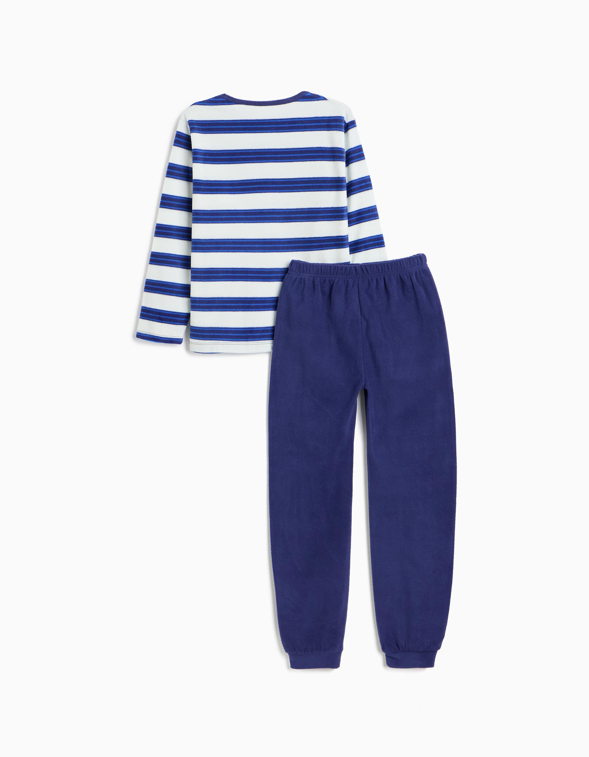 Comprar Online Pijama Polar &Agrave;s Riscas, Menino, Azul Escuro