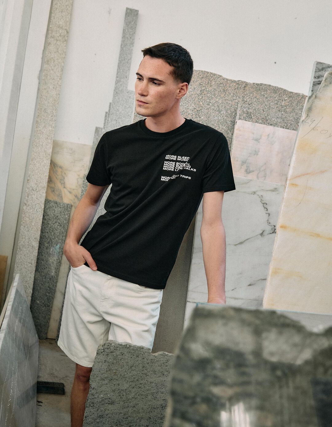 T-shirt Print, Homem, Preto