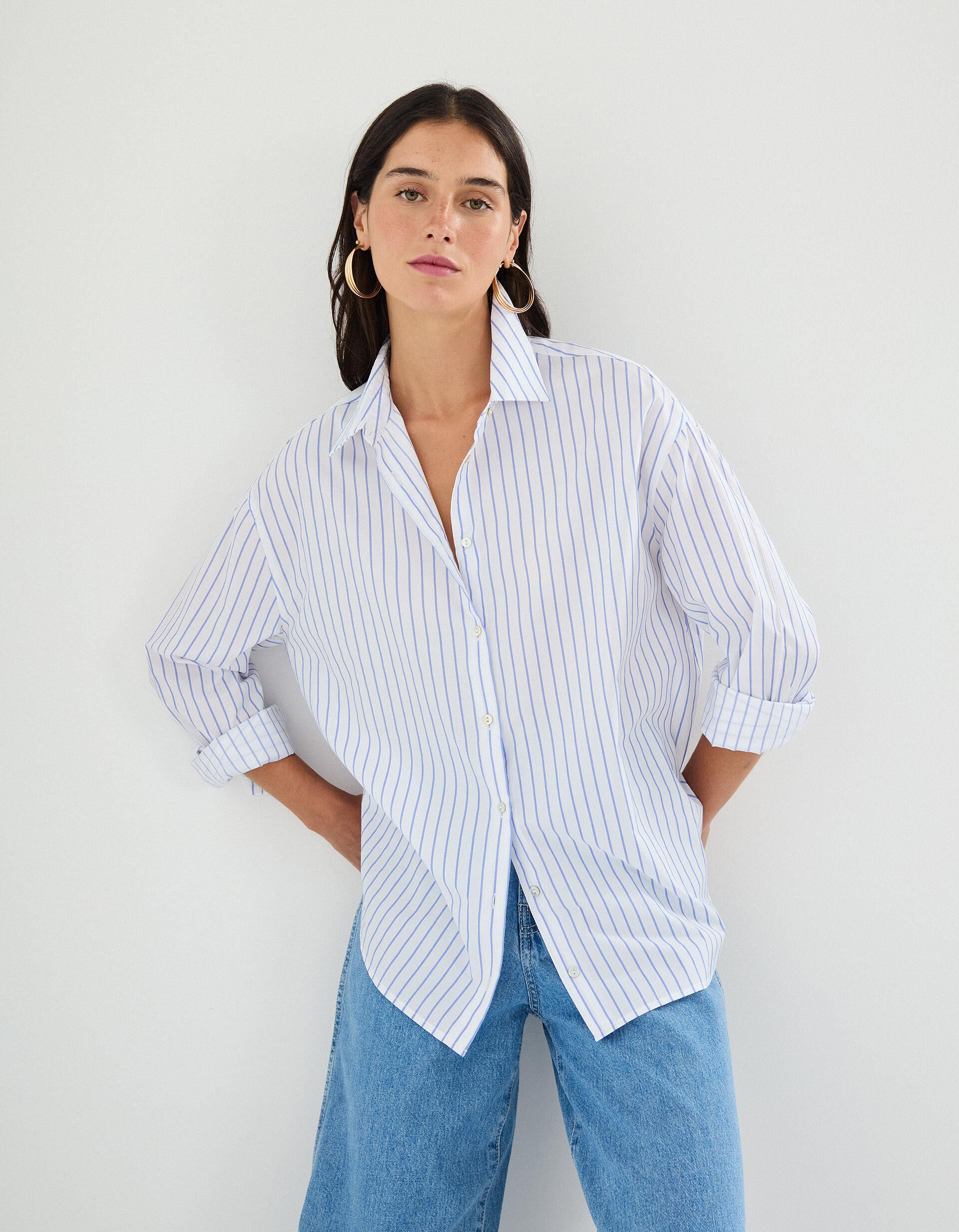 Comprar Online Camisa Riscas, Mulher, Branco