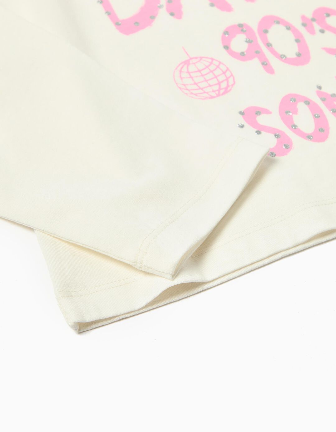 T-shirt de Manga Comprida, Menina, Branco