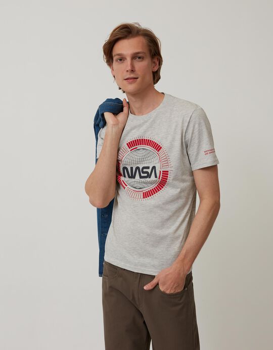 T-shirt 'NASA', Homem, Cinzento