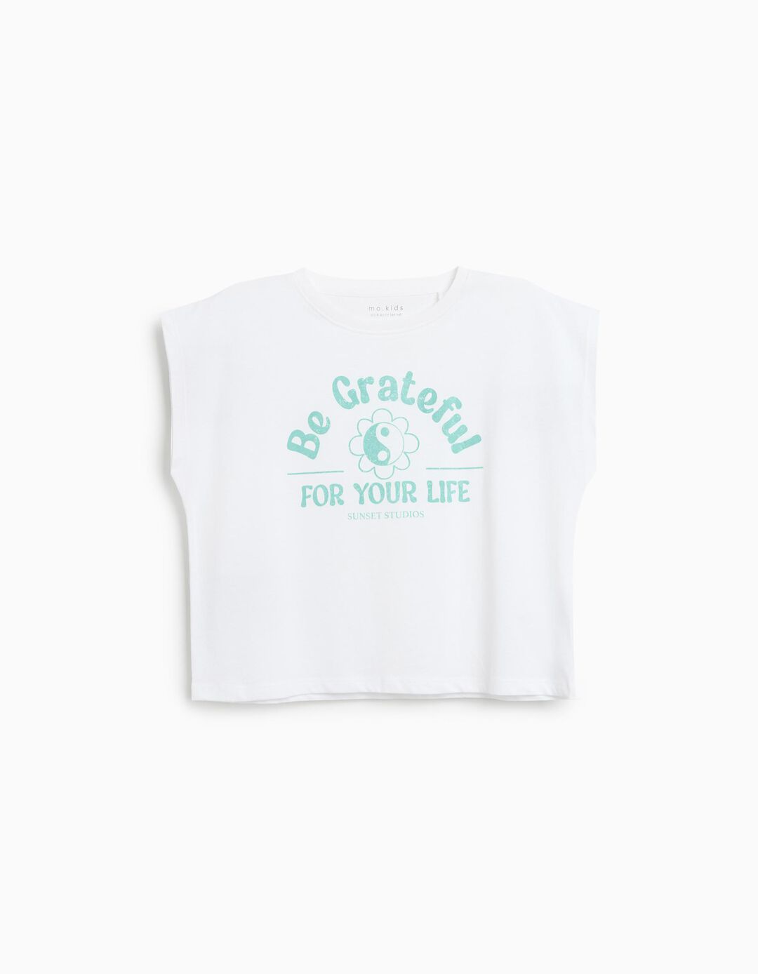T-shirt sem Mangas, Menina, Branco
