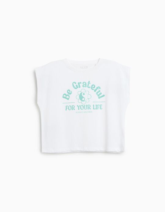 Comprar Online T-shirt sem Mangas, Menina, Branco
