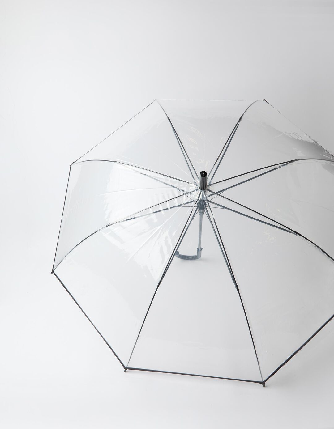 Guarda-Chuva Transparente, Mulher, Preto